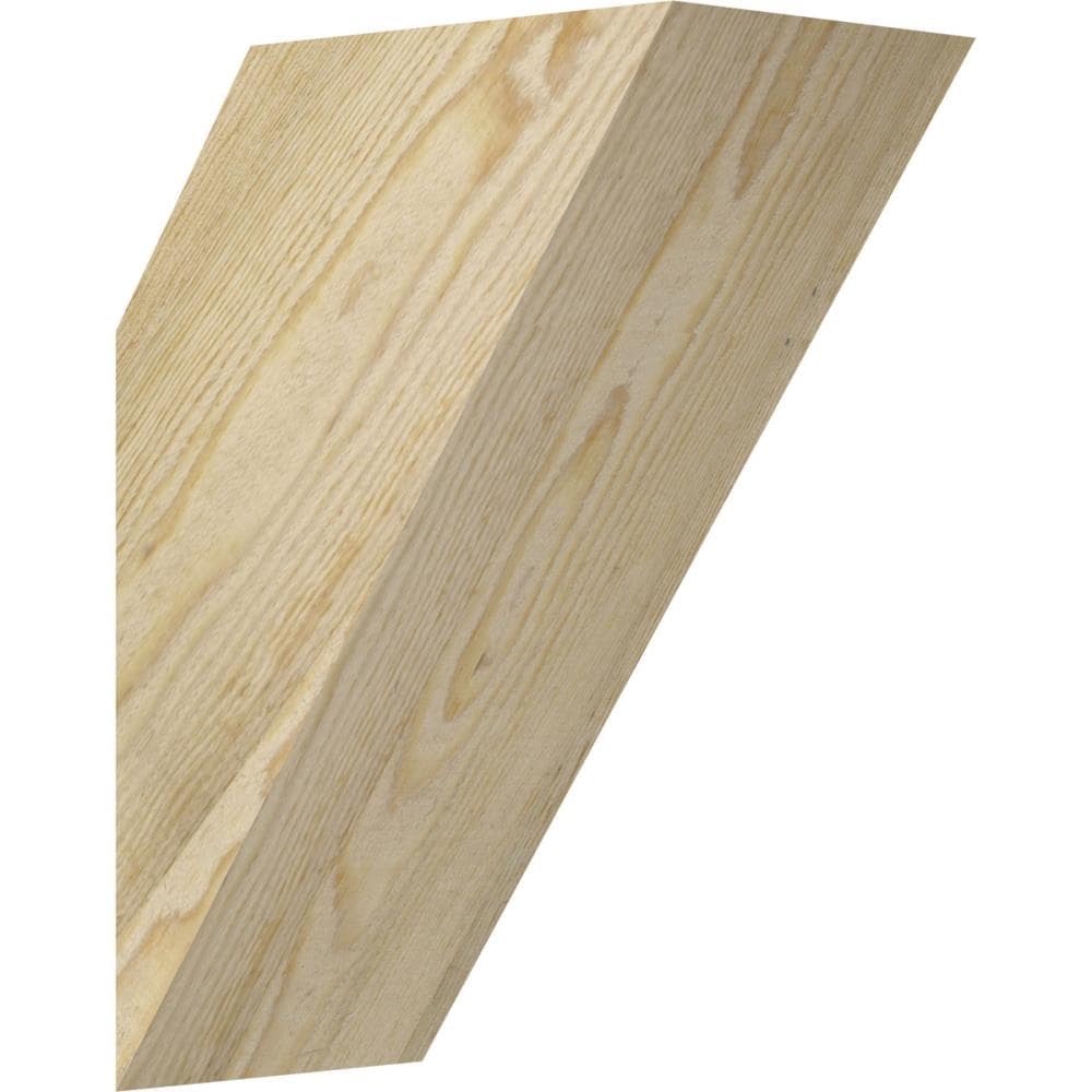 Ekena Millwork BRC06X10X14TRA00RDF 6-in x 10-in x 14-in Douglas Fir Unfinished Wood Traditional Rough Sawn Knee Brace