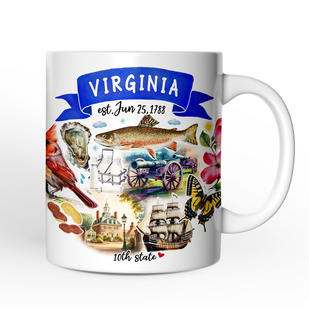 OrnamentallyYou NPCM280 Artistic Virginia State Themes and Landmarks Mug