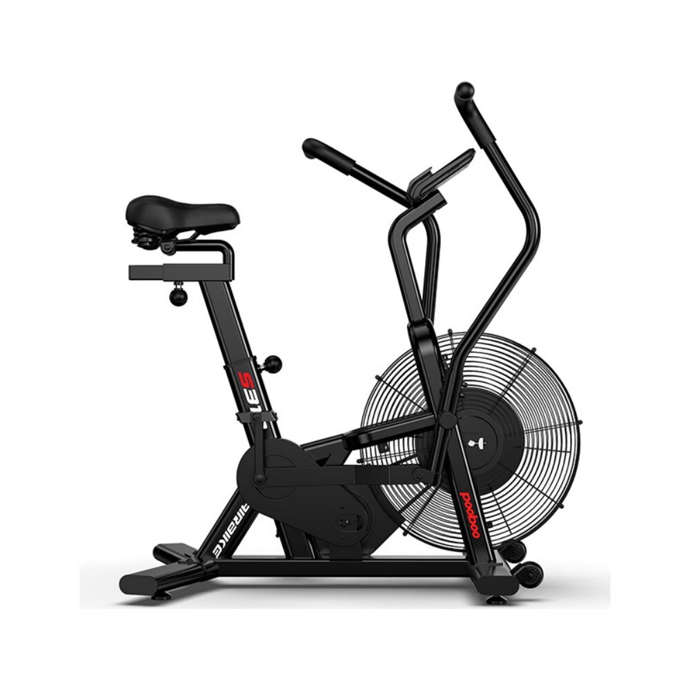 pooboo Exercise Stationary Bike for Home Gym Air Resistance Bluetooth Fan Bike With Dual Acction Handlebars