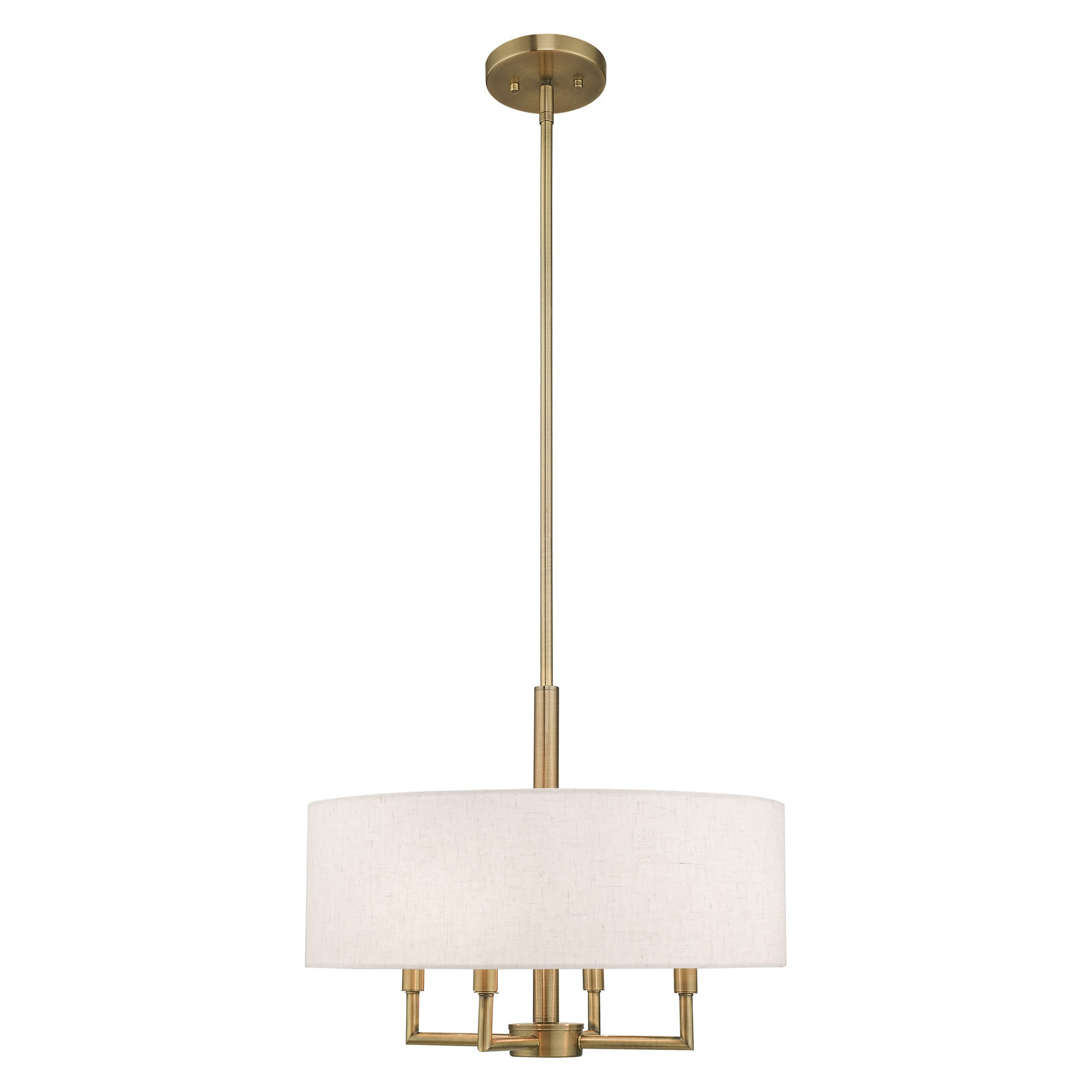 Livex Lighting 42604-01 Meridian 4 -Light Antique Brass Mid-century For Use in Bathrooms, Bedrooms, Dining Rooms, Foyers, Kitchens, Living Rooms Chandelier