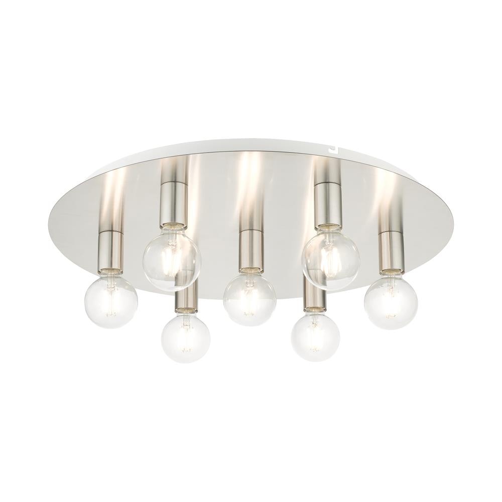 Hillview Brushed Nickel 7-Light Versatile Flush Mount