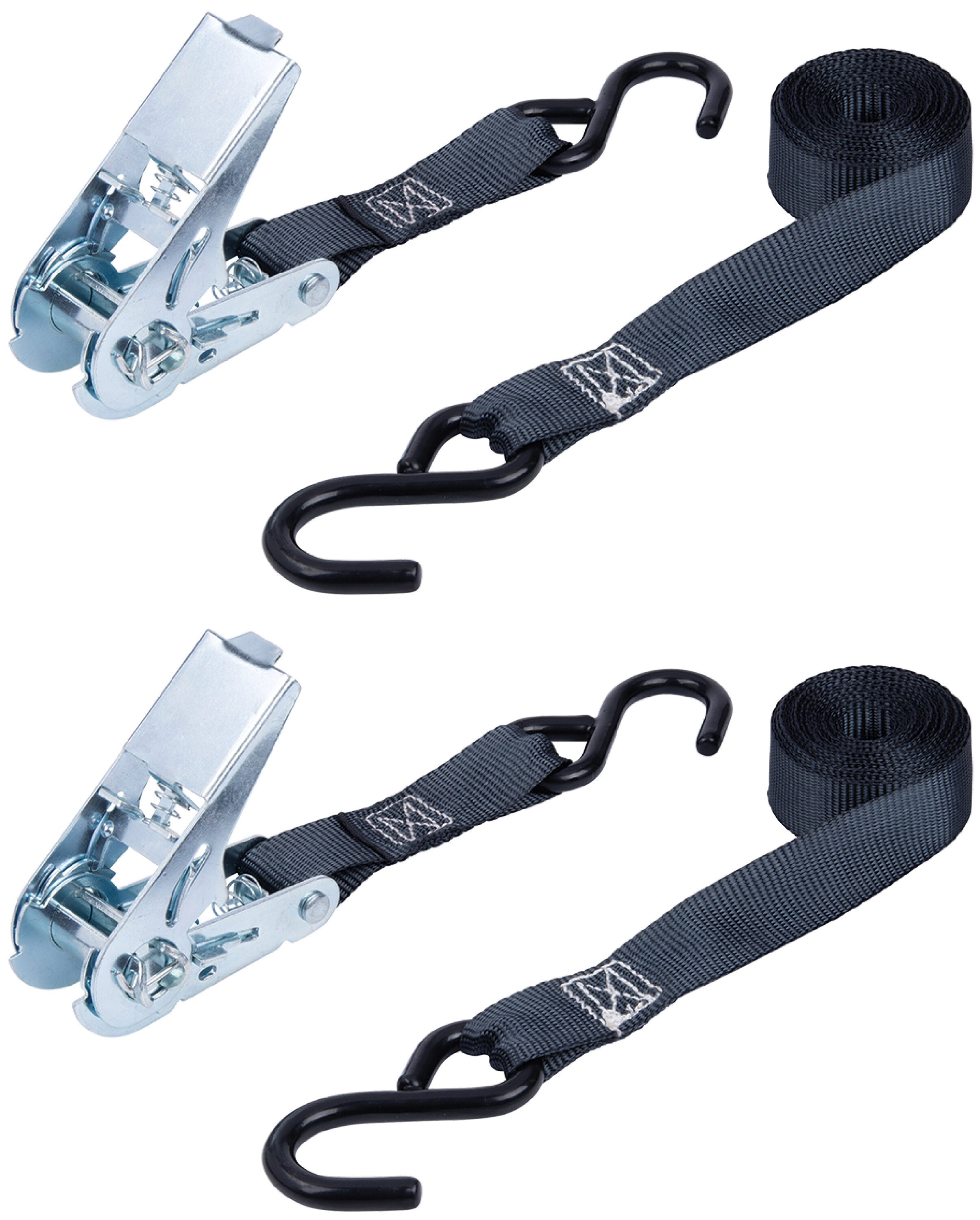 Hampton TDR1003 1-in x 10-ft Ratcheting Strap Tie Down with S-hook 900-lb Break Strength (2-Pack)