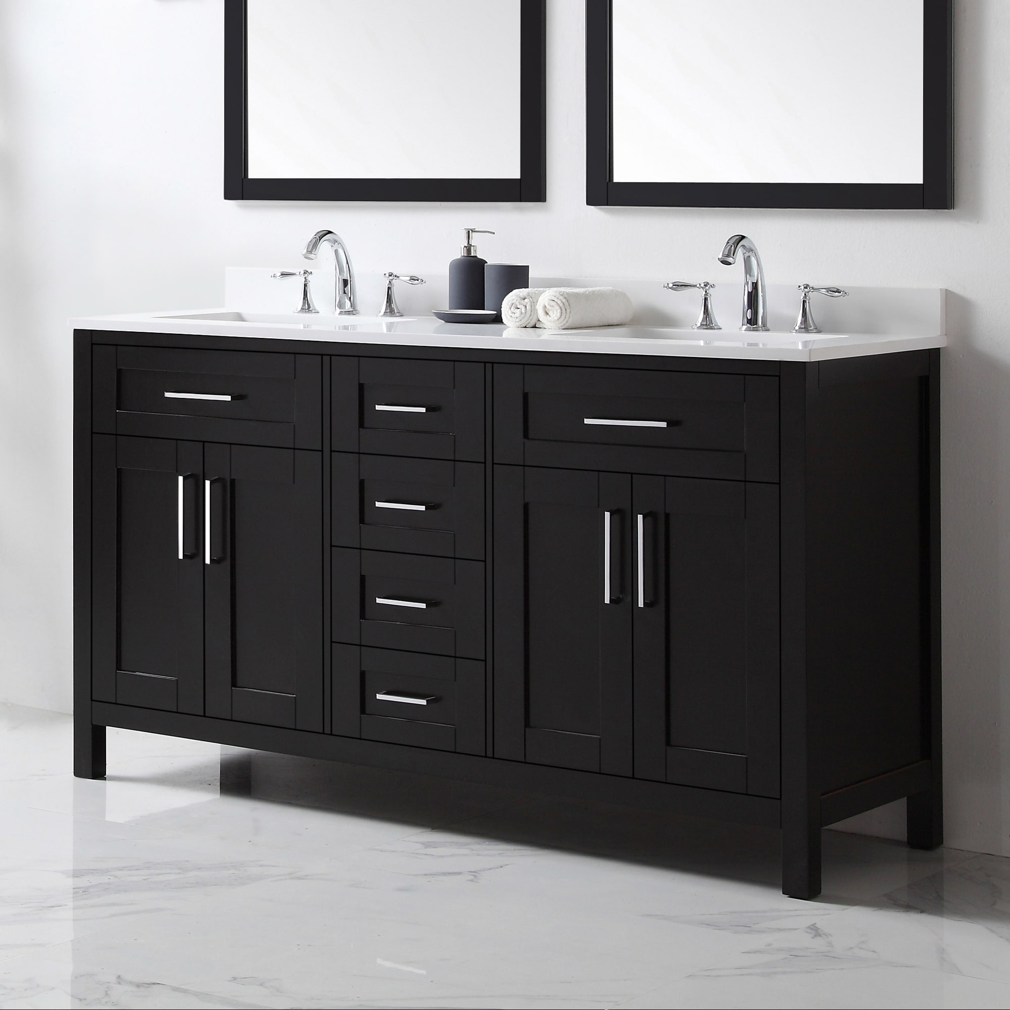 OVE Decors Tahoe 60-in Espresso Undermount Double Sink Bathroom Vanity ...