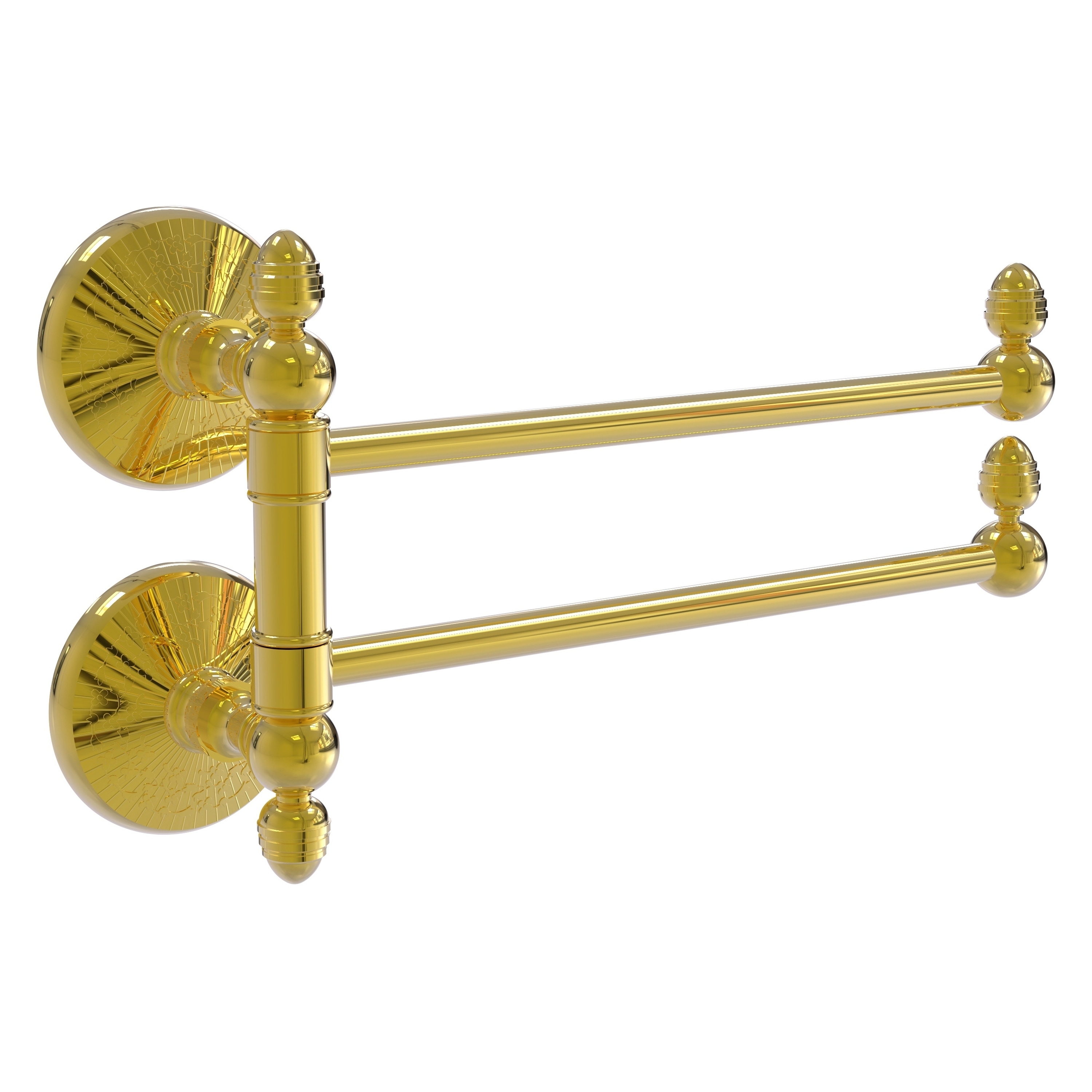 Allied Brass MC-GTB-2-PB Monte Carlo 12-in double Polished Brass Wall mount Double Towel Bar