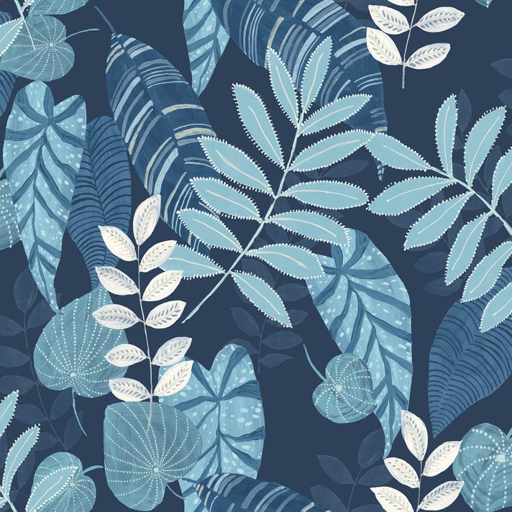 Seabrook Designs  ft Sky Blue and Champlain Tropicana Leaves  Bohemian Unpasted Wallpaper in the Wallpaper department at 