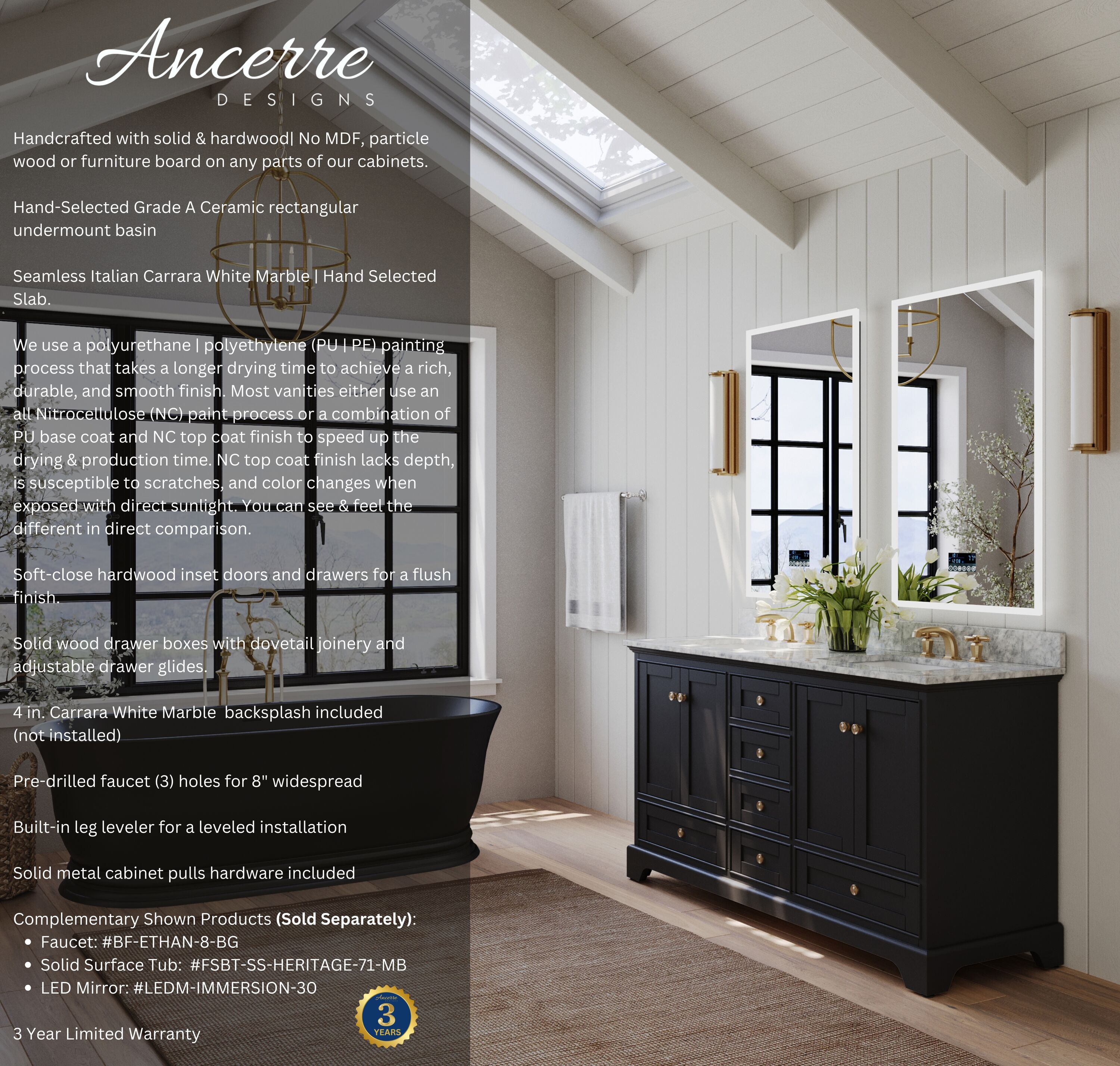 Ancerre Designs VTS-AUDREY-66-BOCWGD Bath-Vanity-Combo - View #2