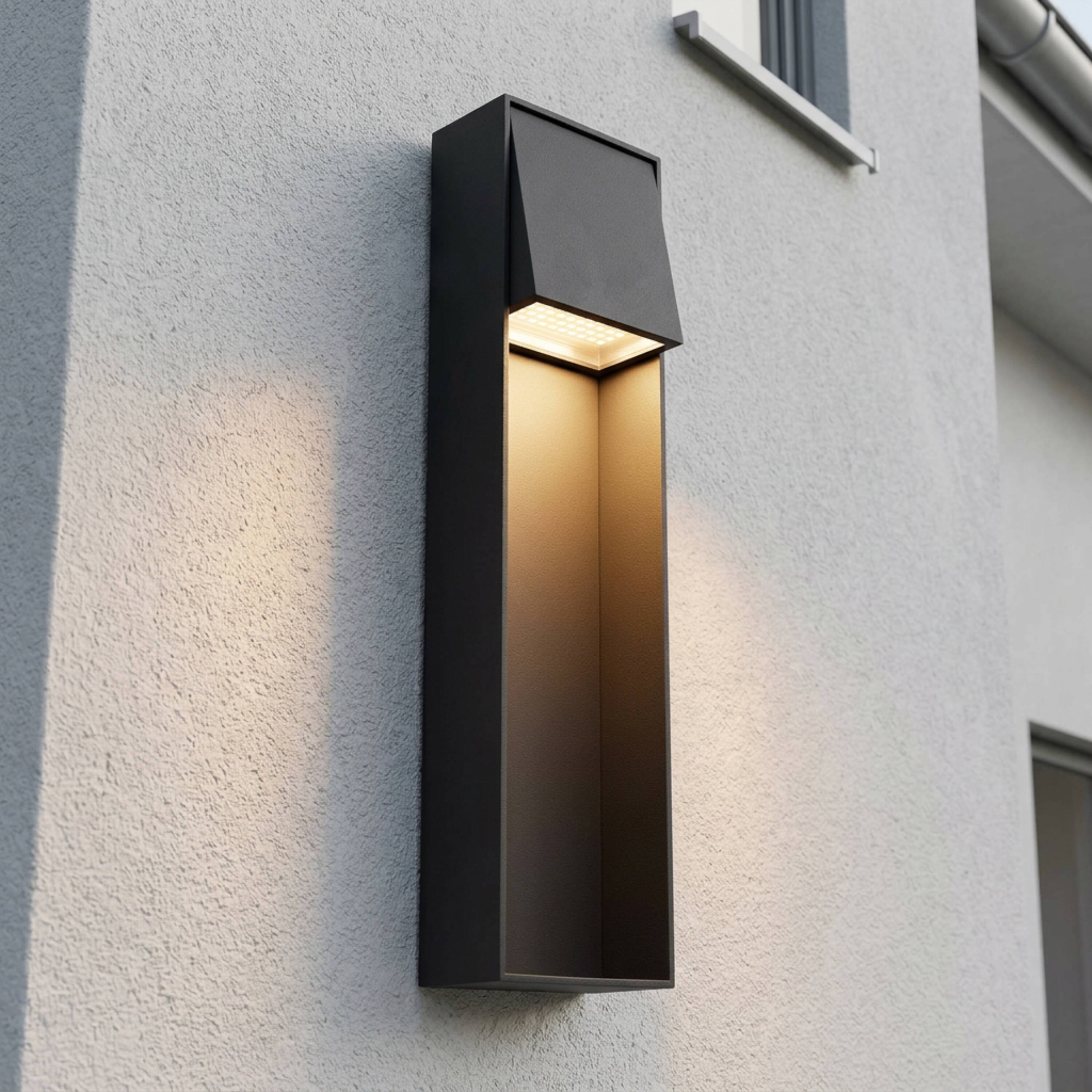 Craftmade Nook 21-in H Black Hardwired Integrated LED Outdoor Wall Light