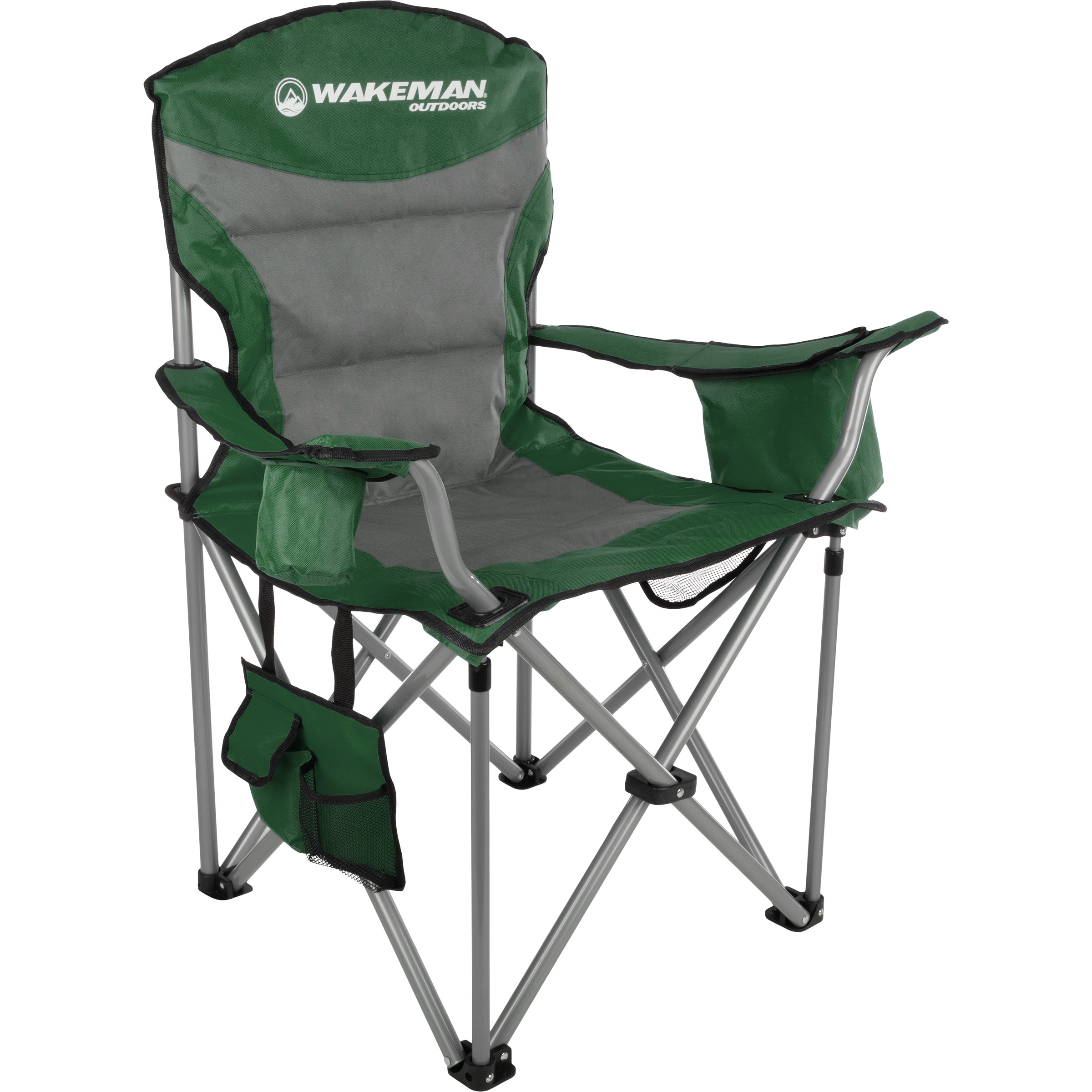 Wakeman 75-CMP1126 Polyester Green Folding Camping chair Adjustable and