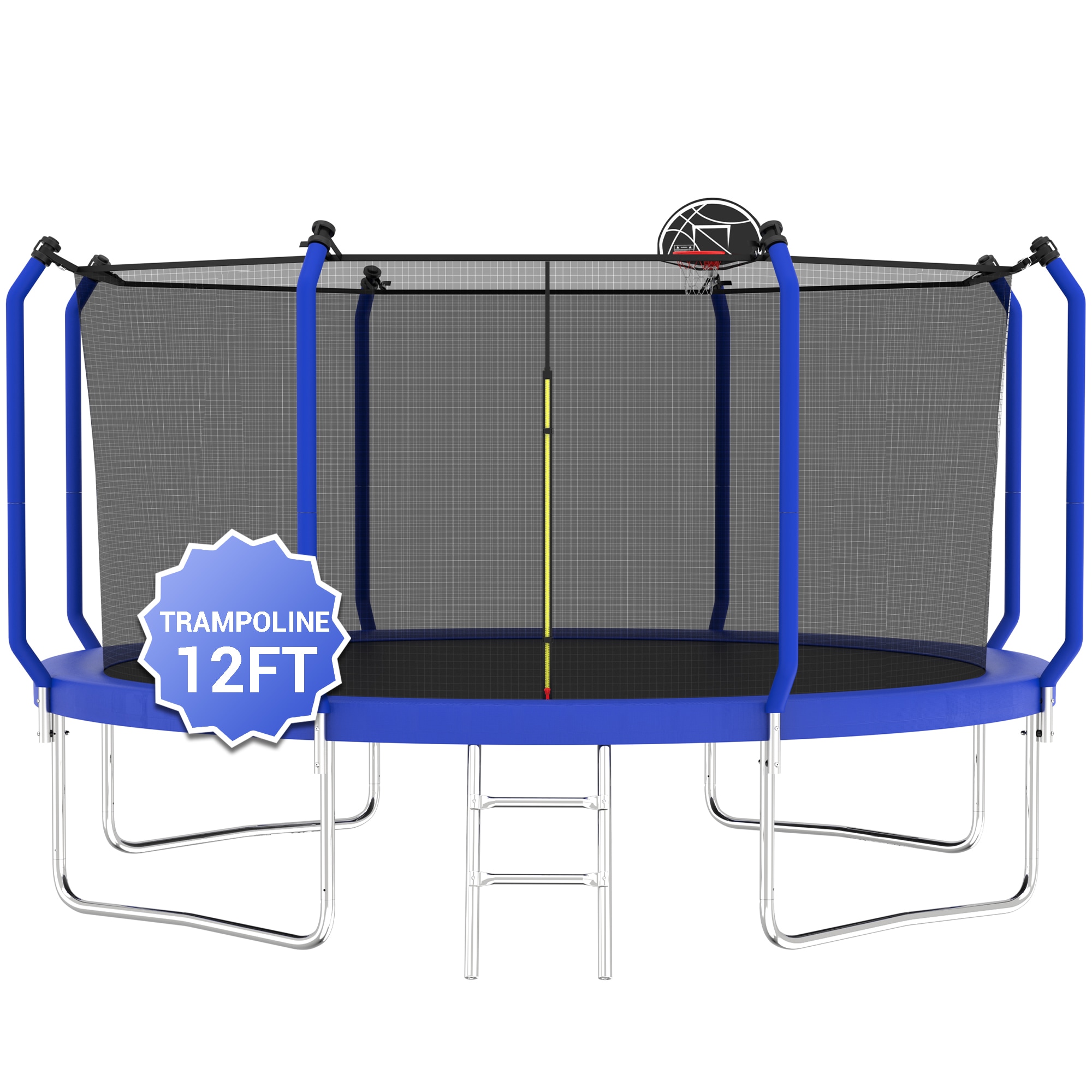 Fun Orange FUN24BC03 Outdoor Trampoline 12-ft Round Backyard in Blue