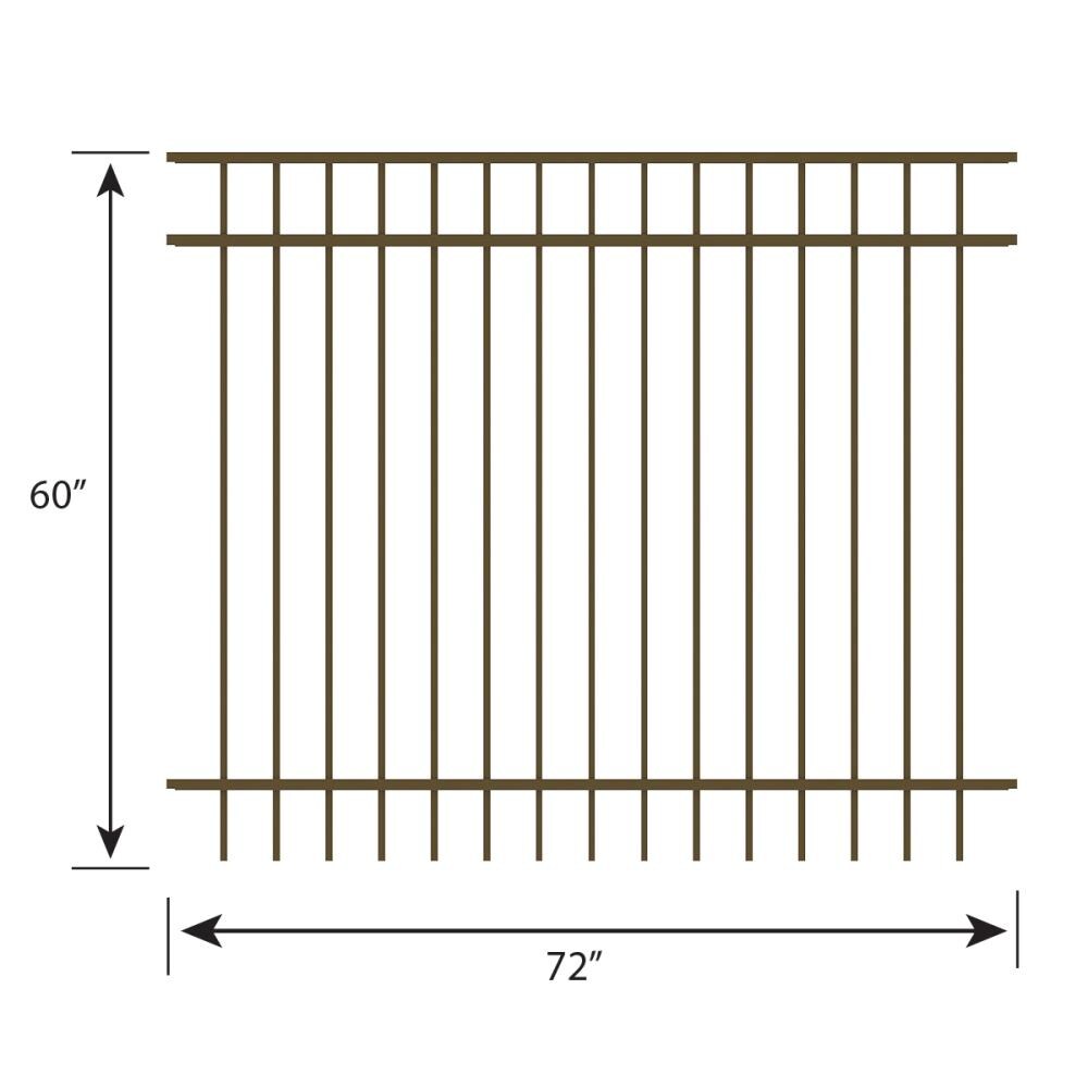 Ironcraft Berkshire Bronze Powder-coated Aluminum Yard Fence Panel at ...