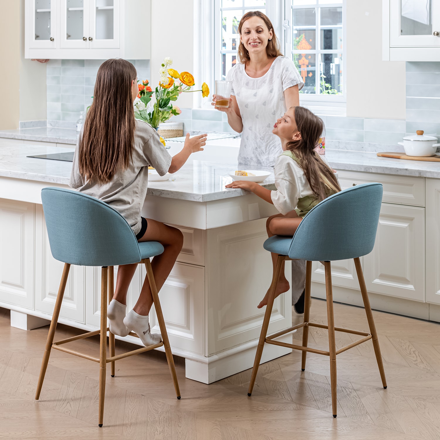 Homy Casa HASEEB BLUE 2 stools - View #4