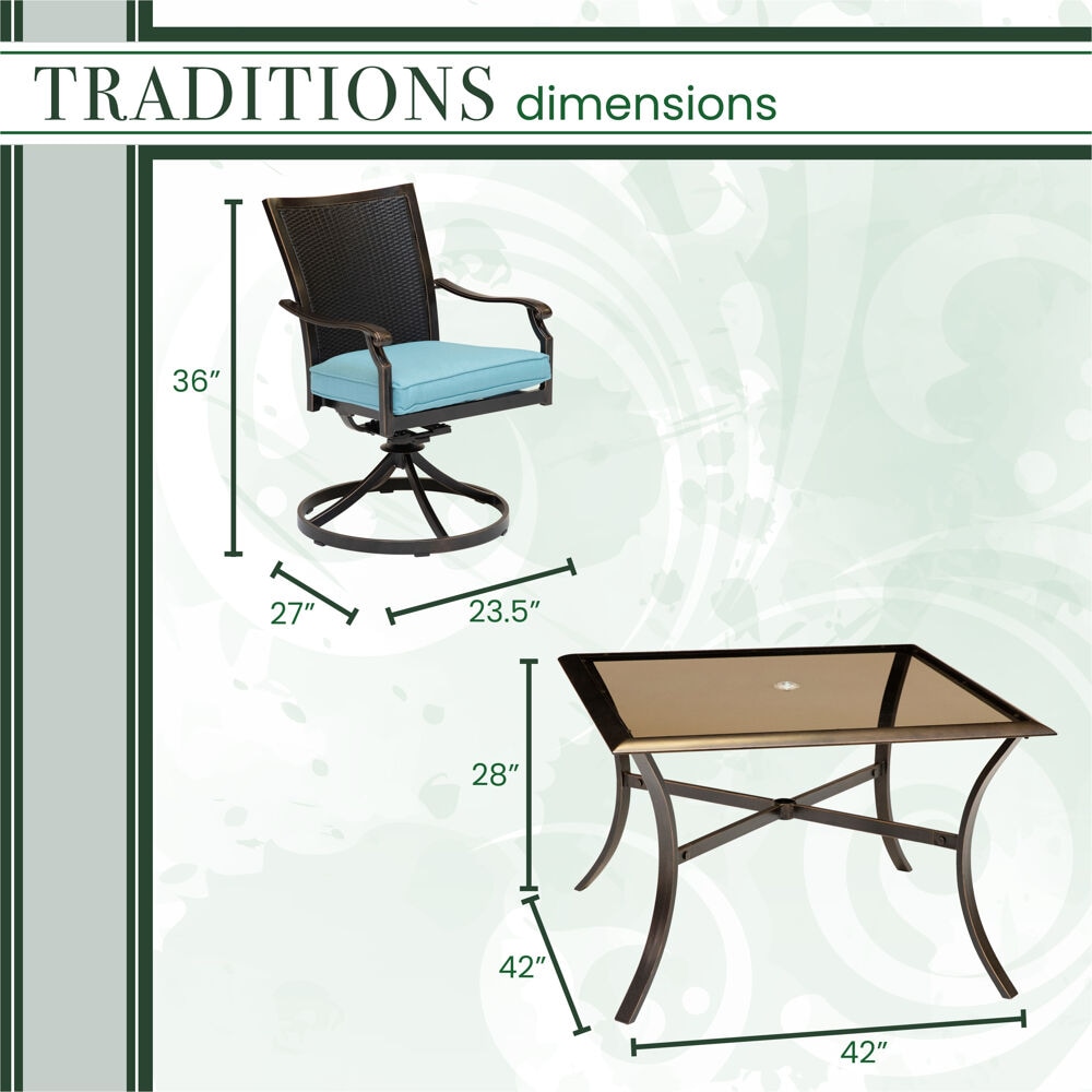 Hanover TRADDNWB5PCSWSQG-BLU Patio-Dining-Sets - View #4