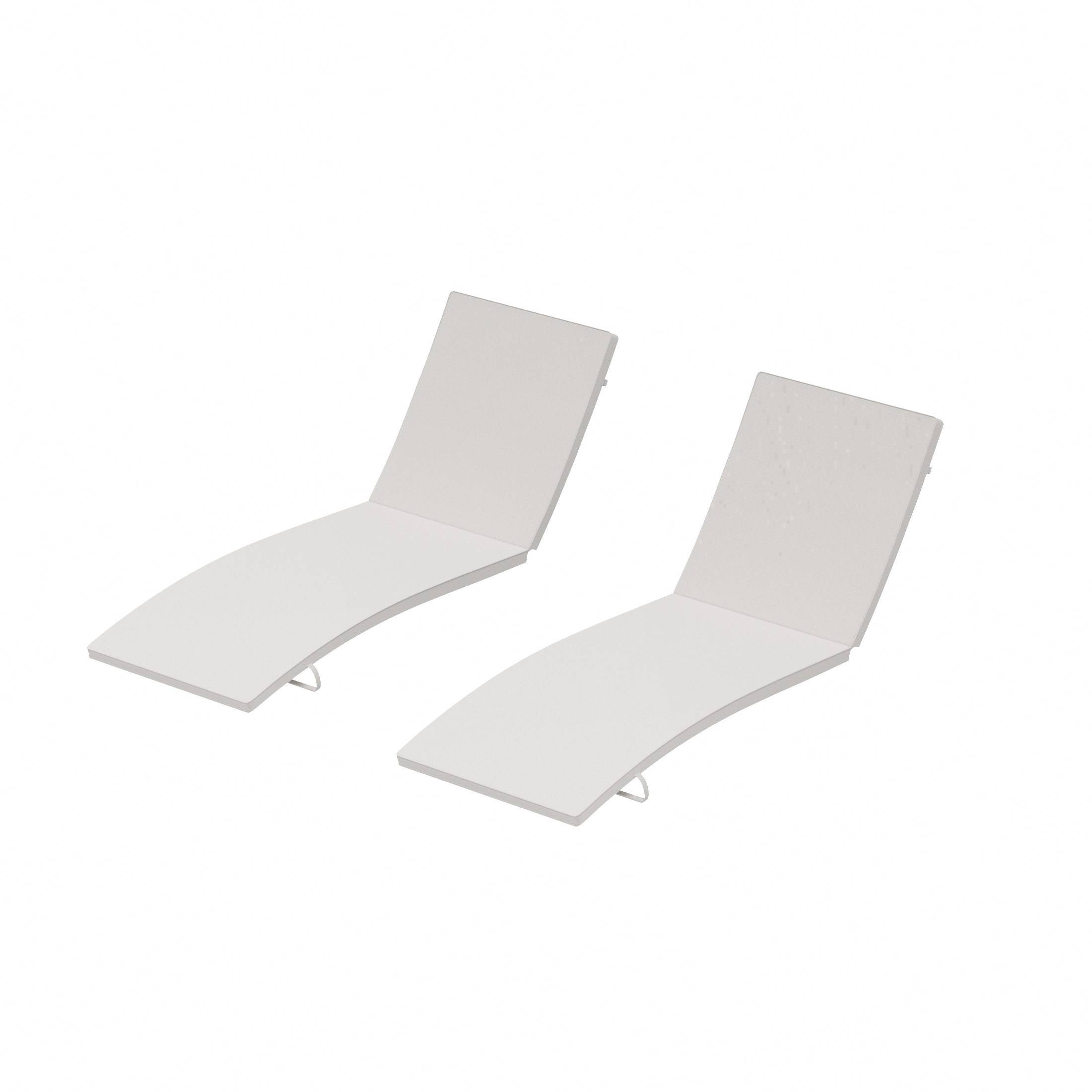 Westin Furniture OD3002-WH Moro 2 -Piece White Patio chaise lounge chair cushion