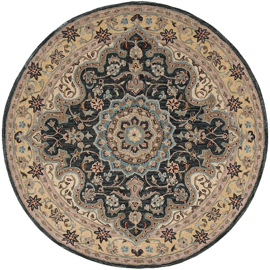 Safavieh Heritage Mahara 4 x 6 Creme/Black Indoor Floral/Botanical Oriental Handcrafted Area Rug Safavieh Heritage Mahara 4 x 6 Creme/Black Indoor Floral/Botanical Oriental Handcrafted Area Rug