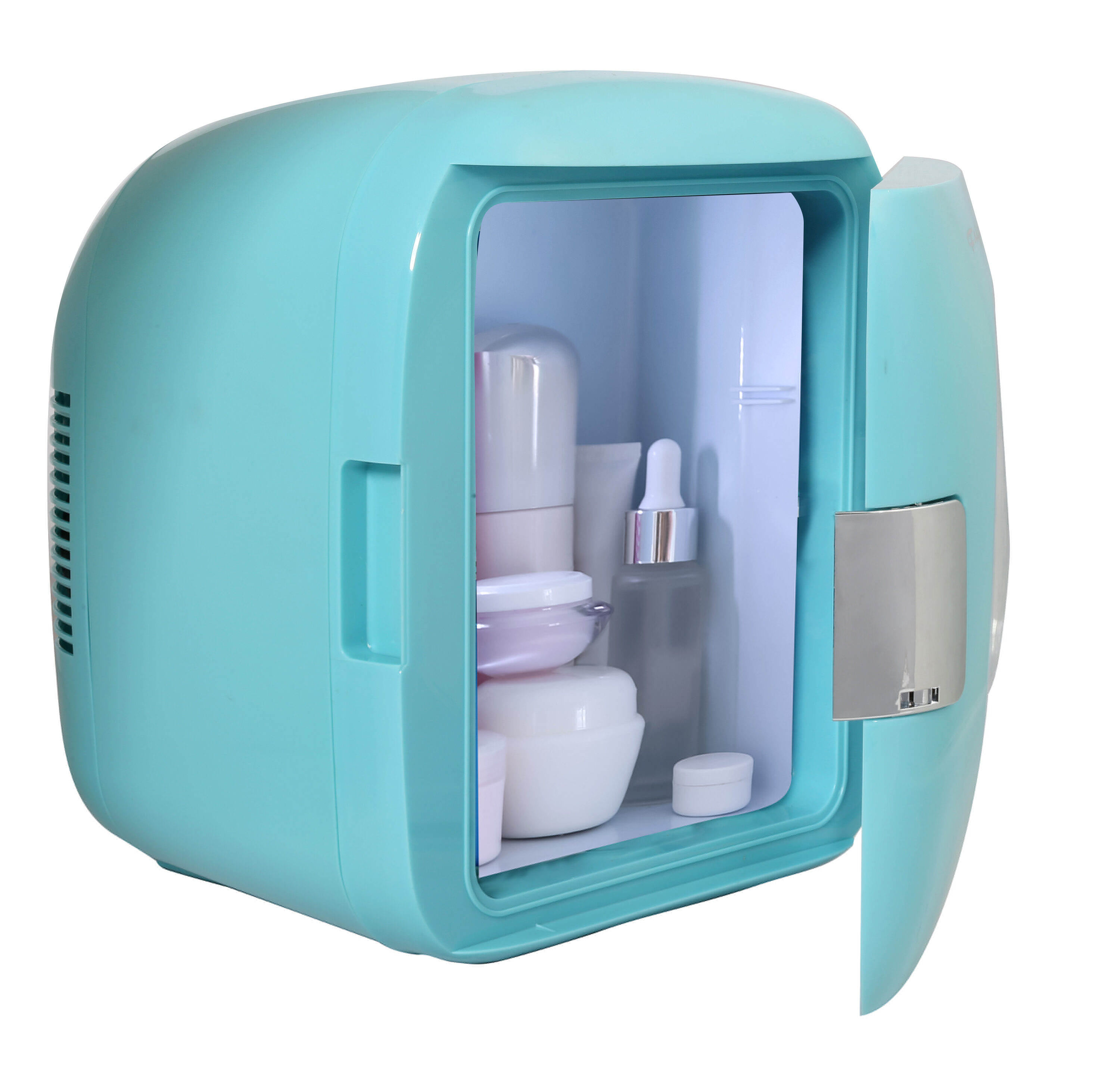 Baby Blue Retro Portable 12-Can Mini Fridge Cooler