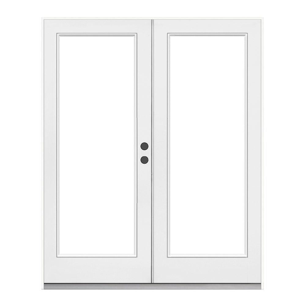 72-in x 80-in Tempered Primed Steel Left-Hand Inswing French Patio Door in Off-White | - JELD-WEN JW238700001