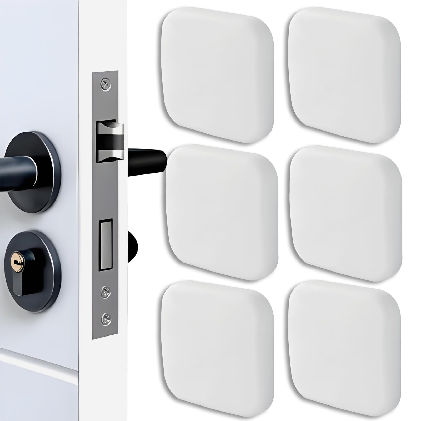 Aoibox  Door Stopper Wall Protector Silicone Door Knob Guard Wall Shield Square Self adhesive Door Handle Bumper