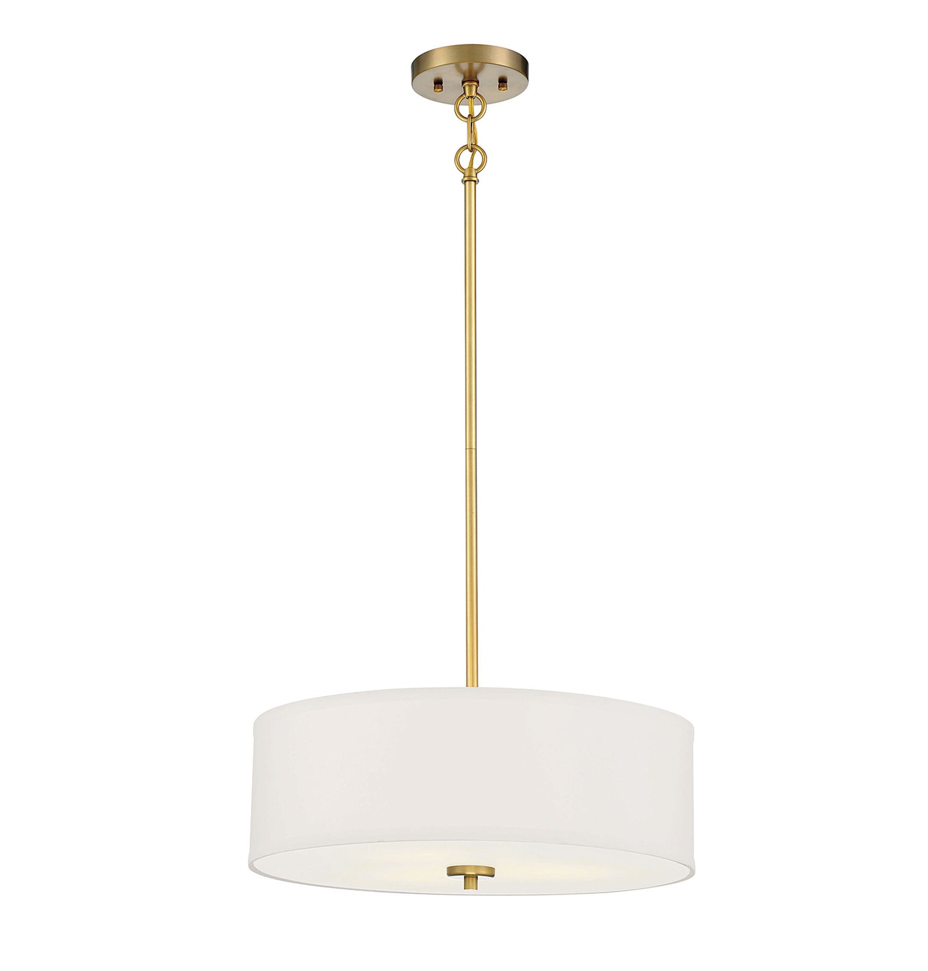 Meridian Lite Trends M70109NB Meridian 3 -Light Warm Brass Modern/contemporary Drum Medium Hanging Pendant light