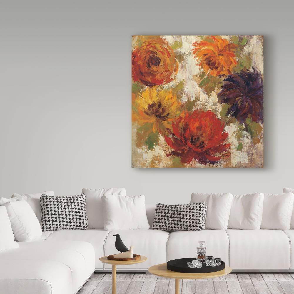 Trademark Fine Art WAP06699-C3535GG Silvia Vassileva "Fiery Dahlias Ii" 35x35 Canvas Art Silvia Vassileva Multicolor 35-Inches H x 35-Inches W Floral Canvas Print