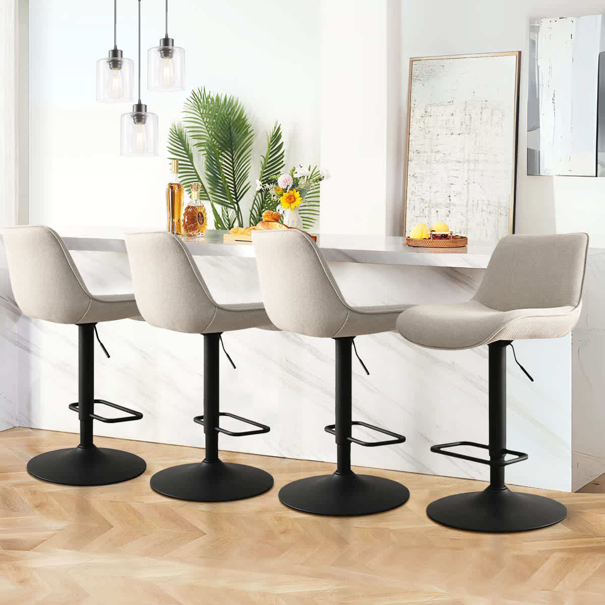 Maison Boucle HUNTER-AB-BEIGE-4 stools - View #3