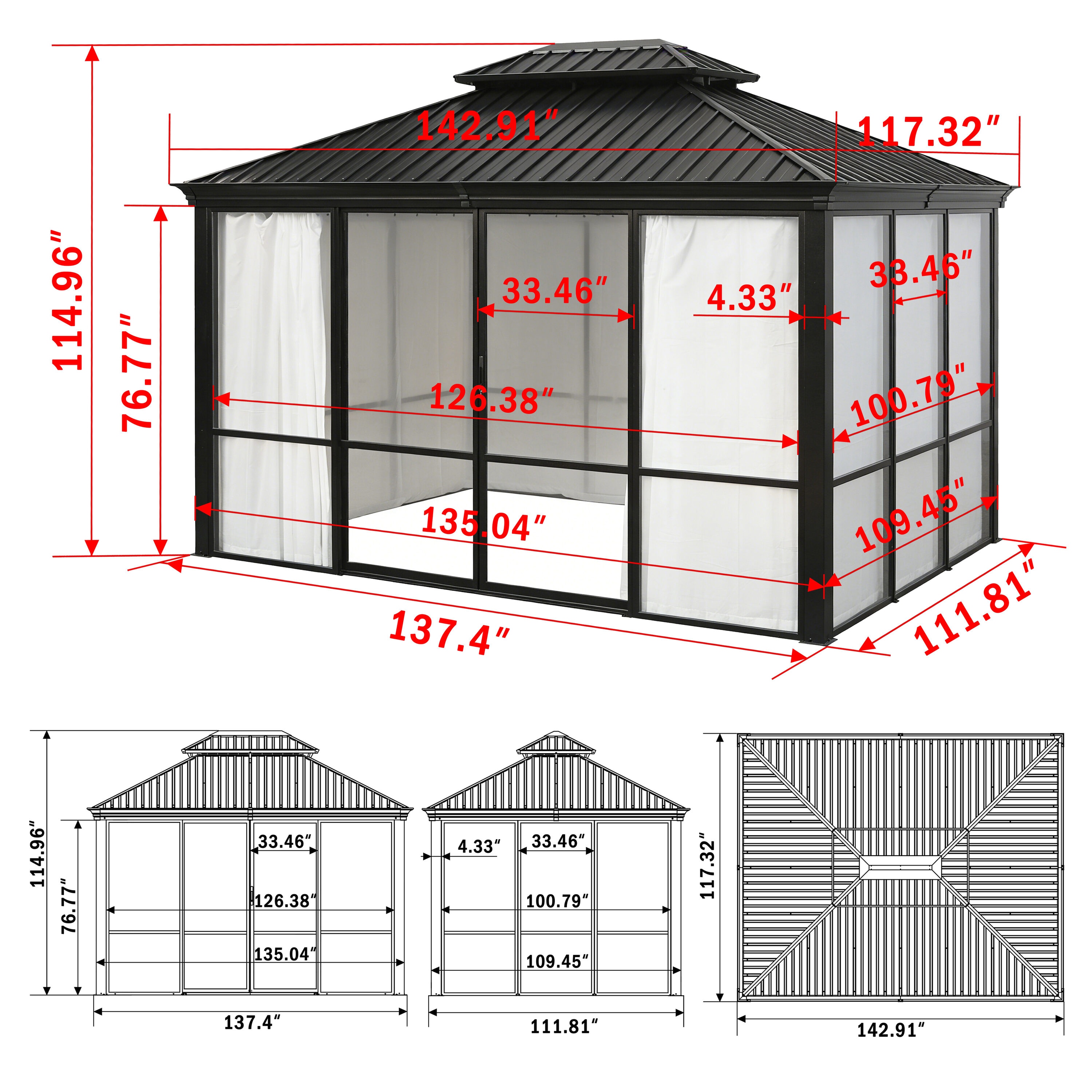 VEIKOUS PG0201-37-2 Wood-Resin-Gazebos - View #2