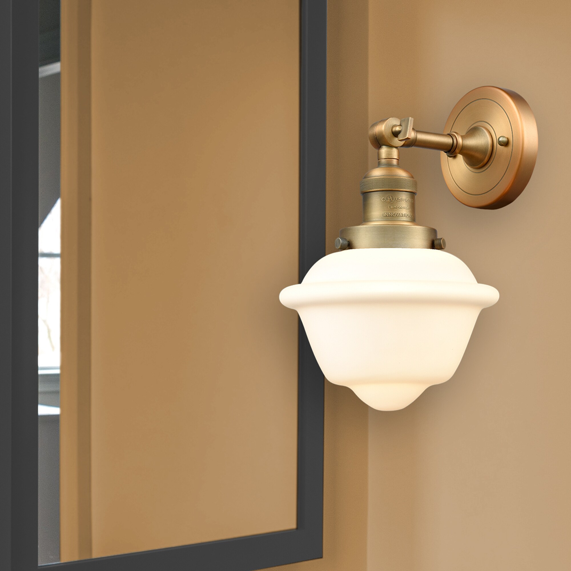 Innovations Lighting 203-BB-G531 Oxford 7.5-in W 1 -Light Brushed Brass Wall Sconce