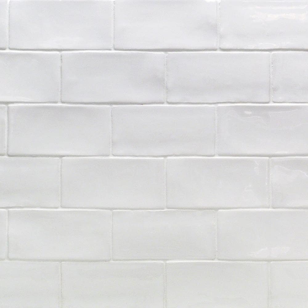 Messi 3" x 6" Polished White Ceramic Subway Wall Tile
