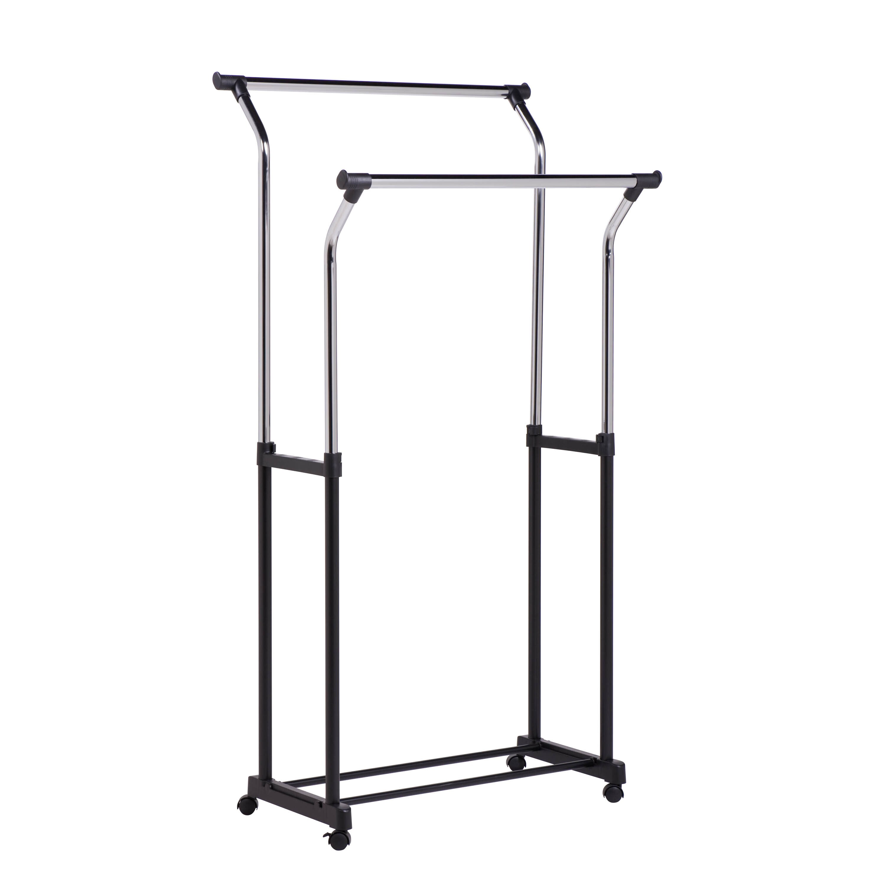 SSWBasics Chrome Storage Clothing Rack with Hanger Bars - 3 Bars for Rack Included