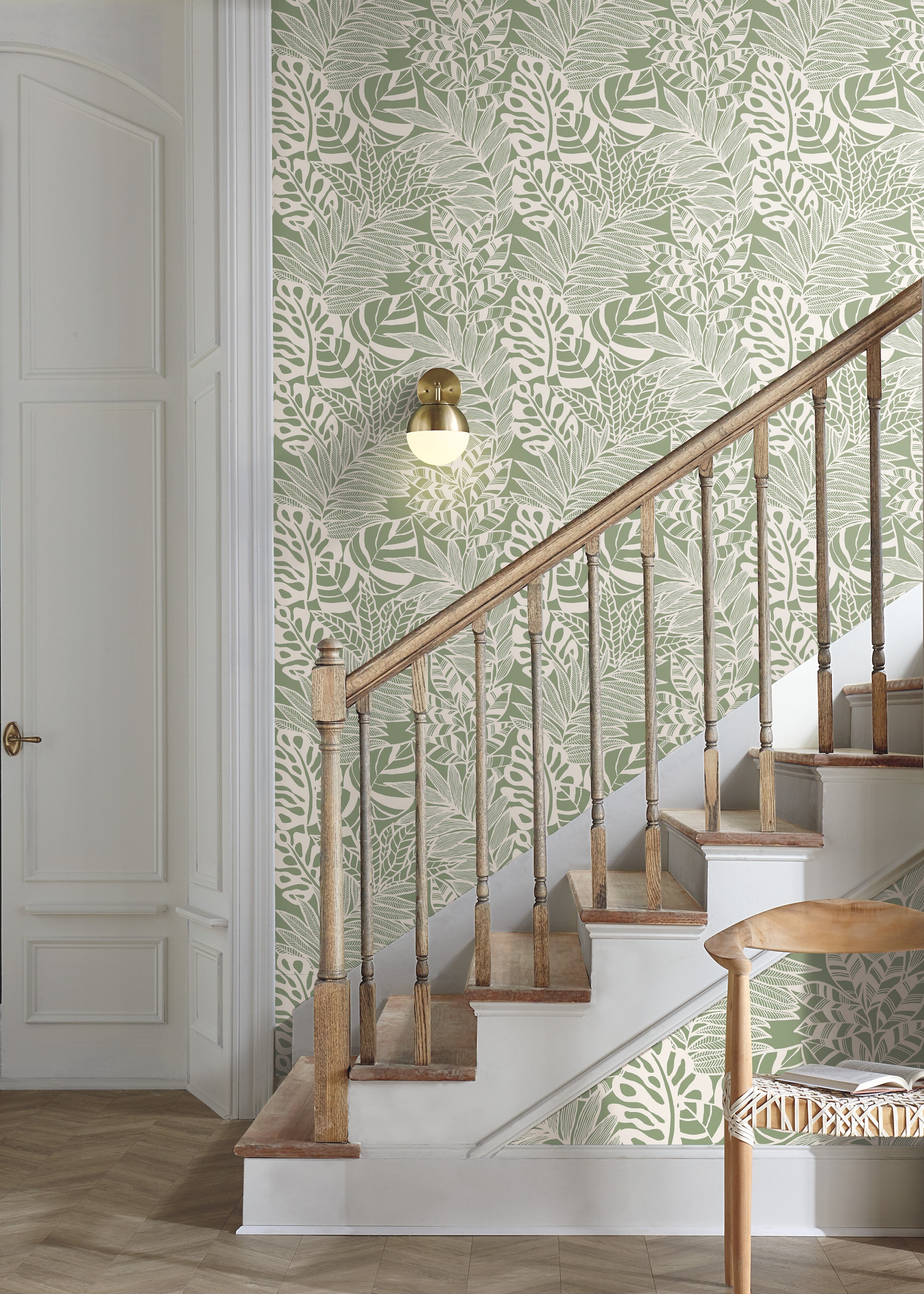 York Wallcoverings SS2577 Silhouettes 60.8-Sq. Feet Green Non-woven Ivy/Vines Unpasted Wallpaper