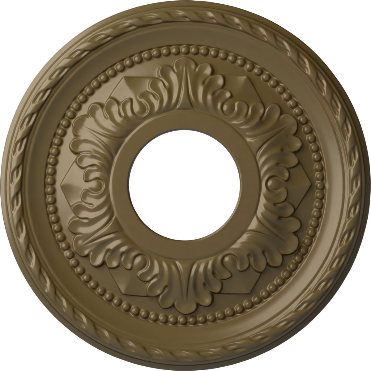 Ekena Millwork CM12PMMMF Palmetto 12.125-in W x 12.125-in L Painted Mississippi Mud Polyurethane Whole Ceiling Medallion