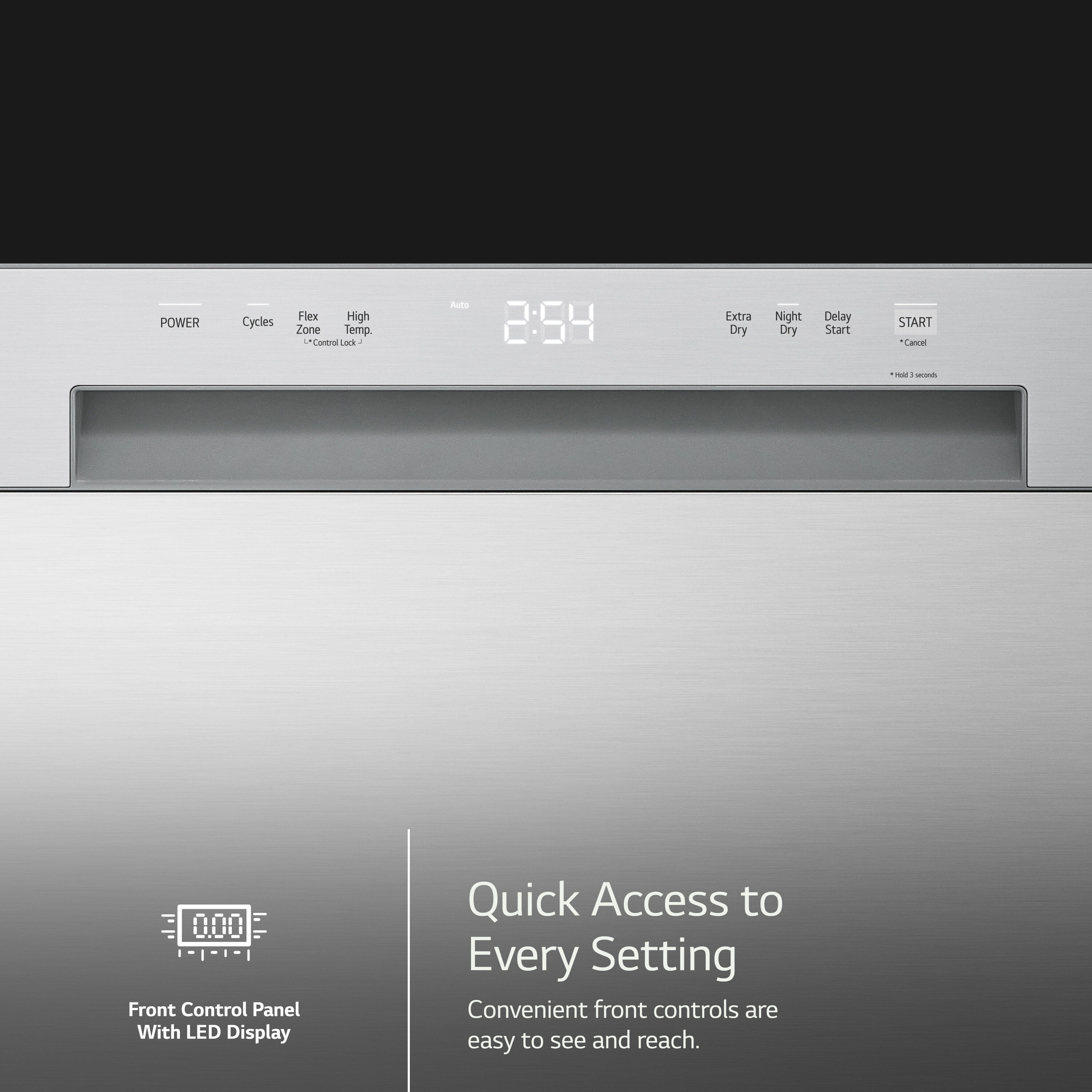 LG 24 inch Full Console Dishwasher with 15 Place Settings, Front Controls - White