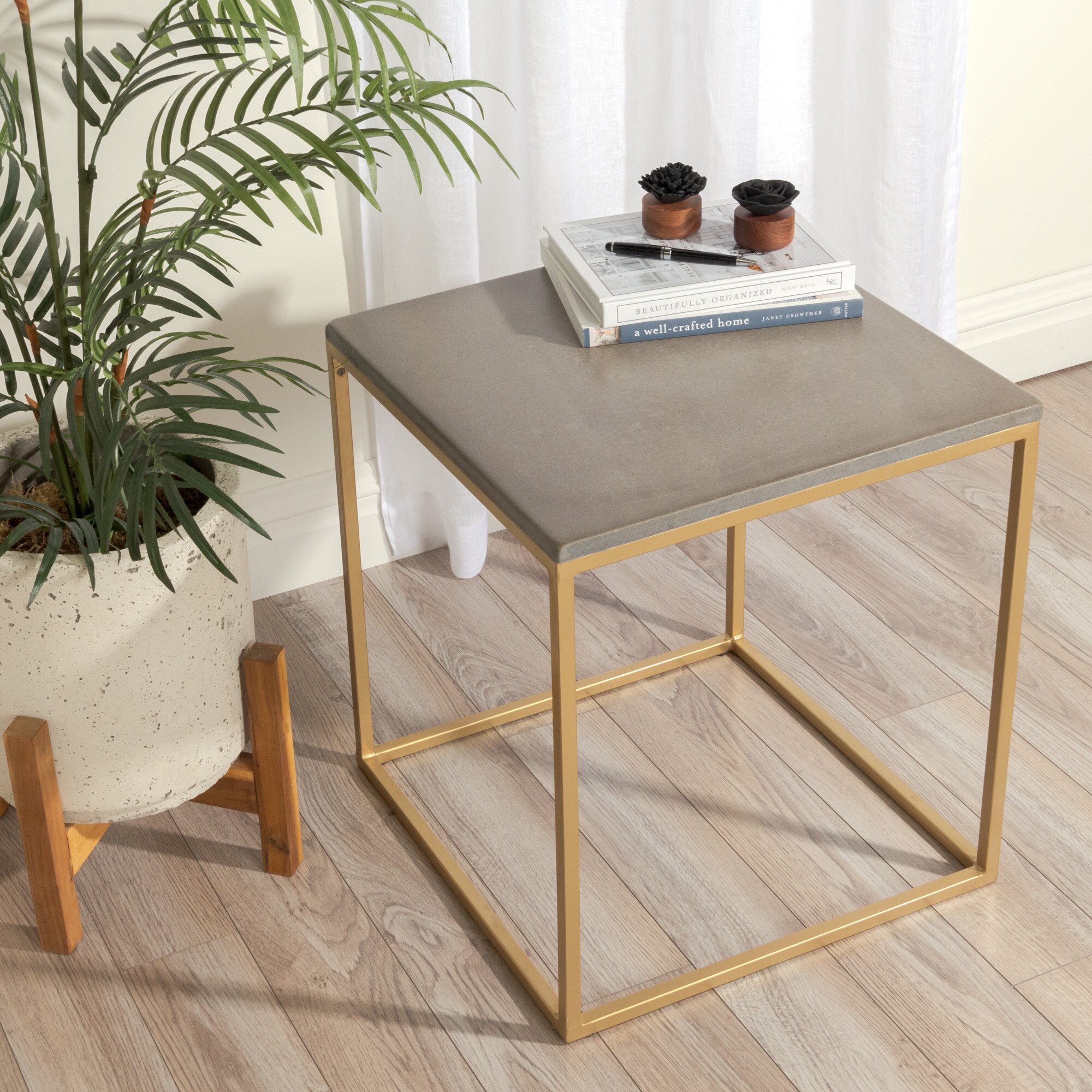 Best Home Fashion TABLE-PRINCE07-CONC End-Tables - View #5