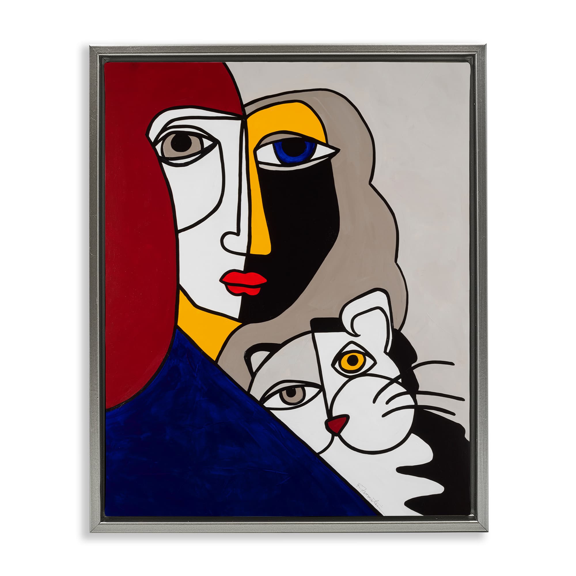 Stupell Industries BS-624-FFL-24X30 Bold Primaries Mod Portraits Floating Frame design by Ruth Fromstein