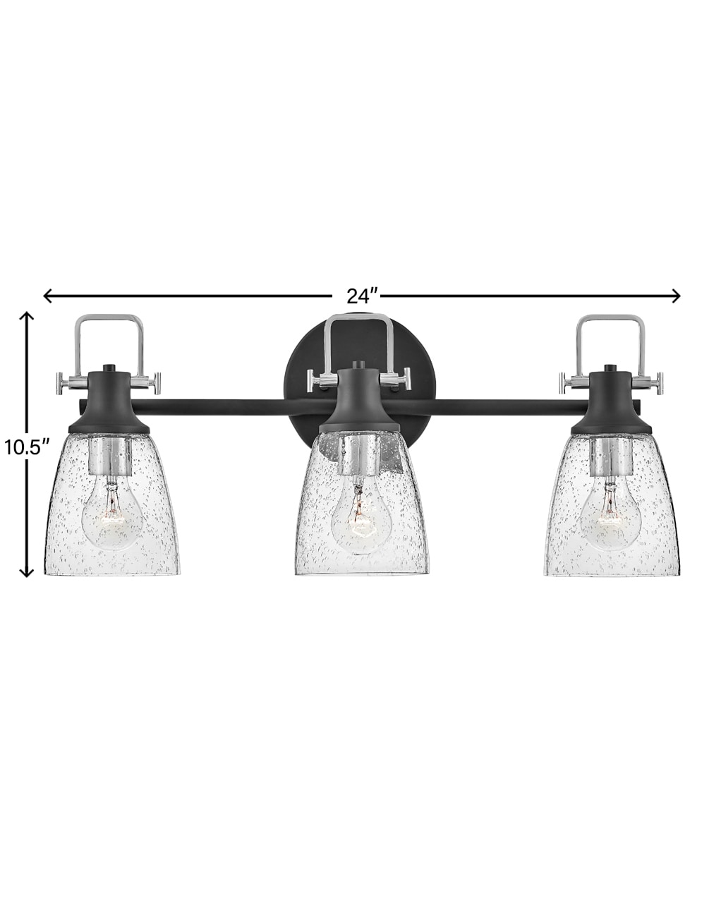 Hinkley Easton 24-in 3-Light Matte Black LED Industrial Vanity Light ...