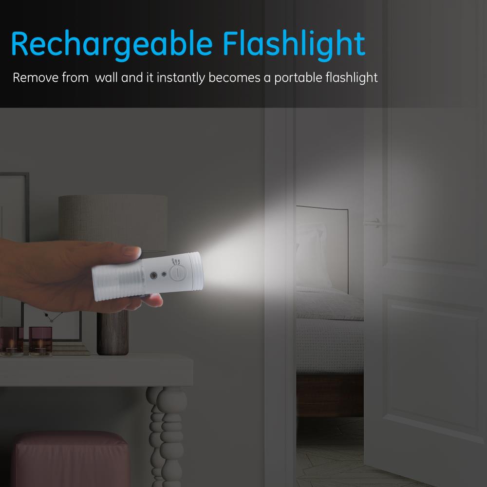 GE 3-in-1 Rechargeable Power Failure LED Night Light, White