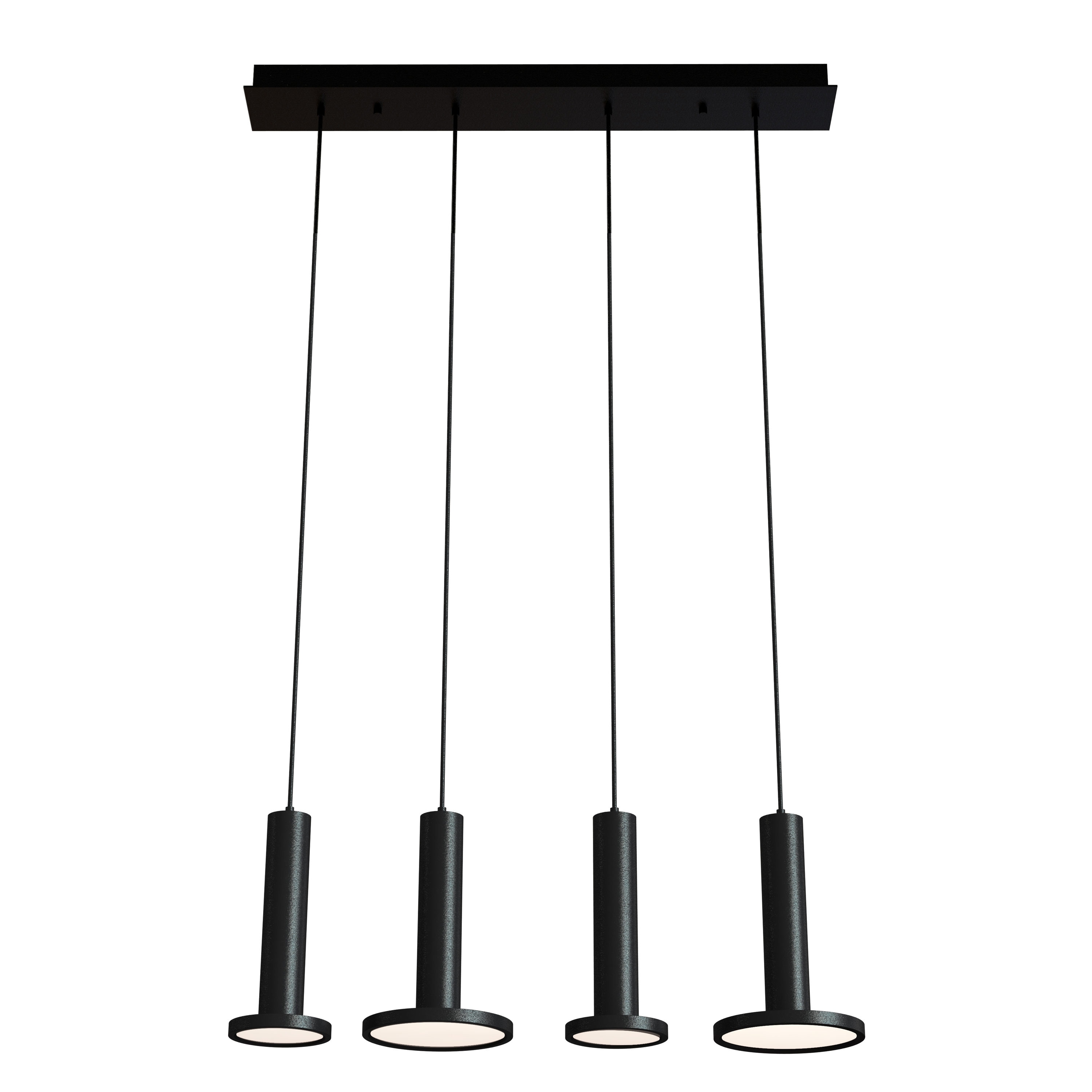 AFX LNAP99L30D1BKLNR4 Luna 4-Light Black Modern/Contemporary Linear LED Hanging Pendant Light