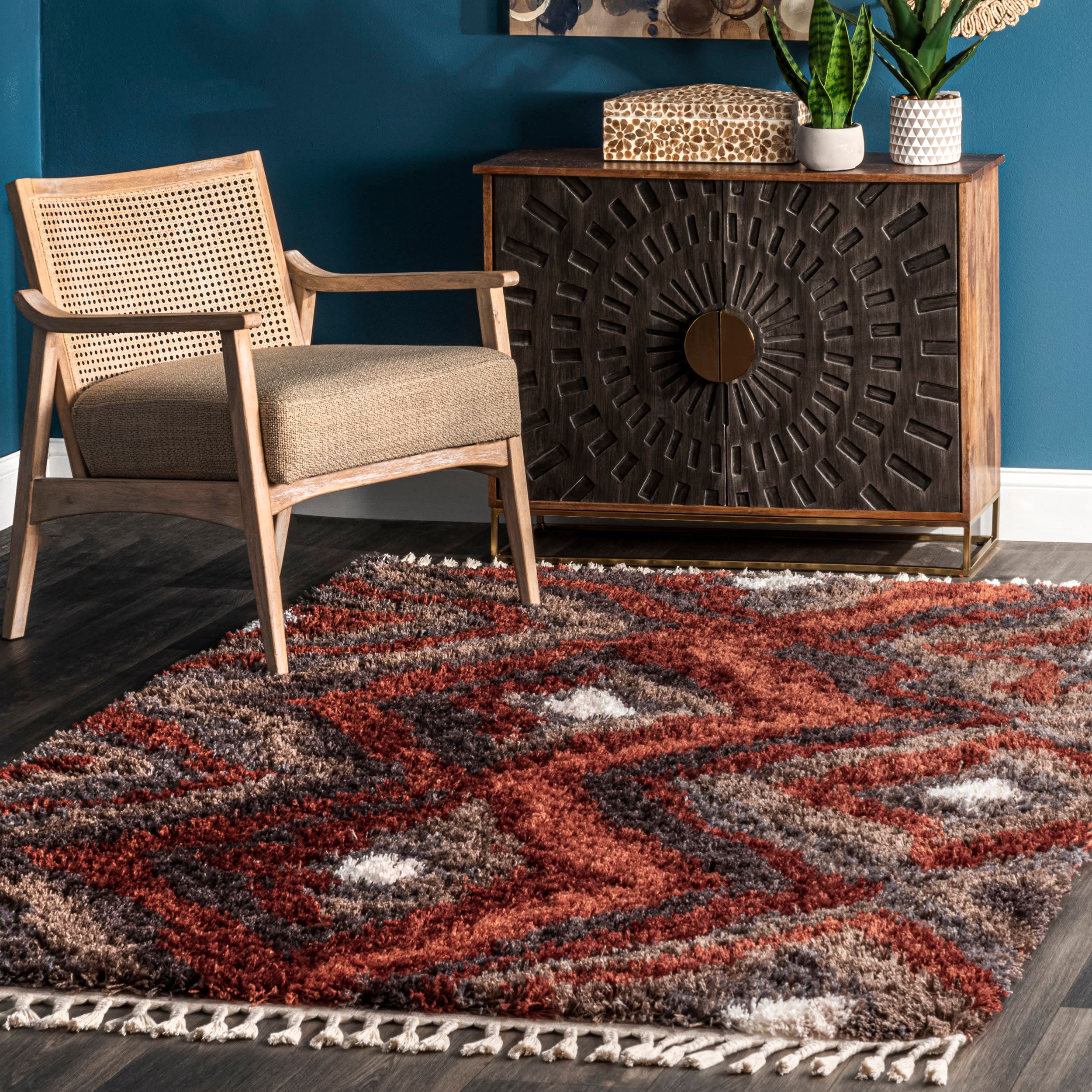 nuLOOM OZFG06A-406 4 x 6 (ft) Loomed Polyester Multi Rectangular Indoor Geometric Area rug