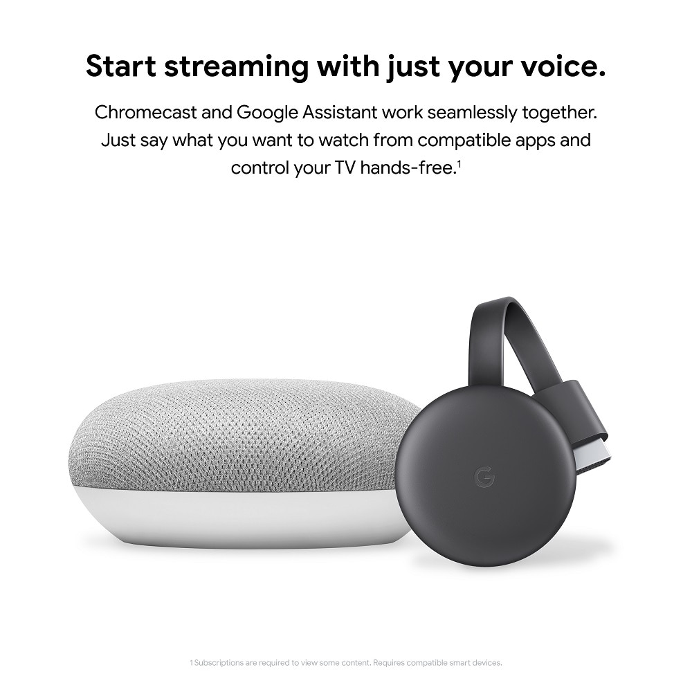 Google Chromecast Streaming Media Player Charcoal in Streaming Devices department at Lowes.com