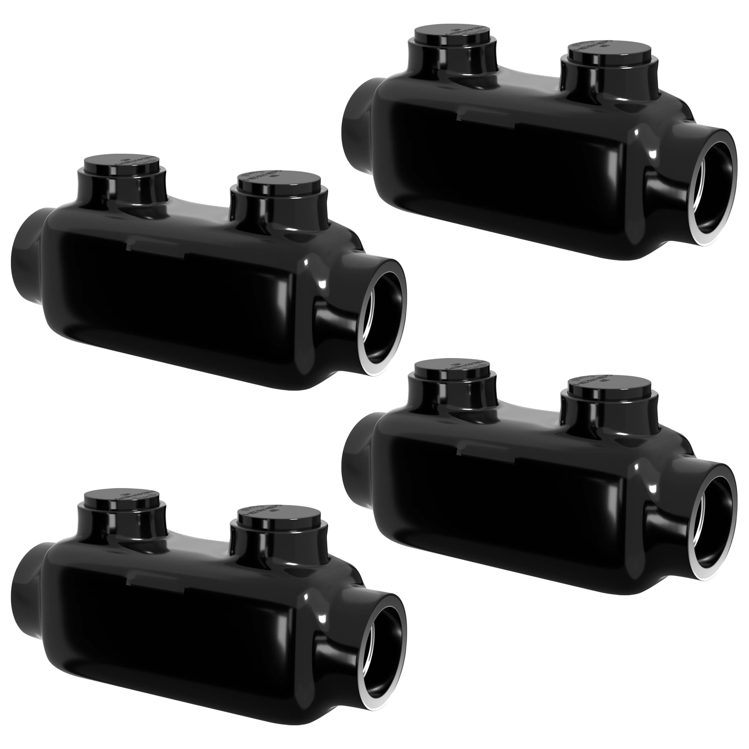 OHLECTRIC   4 Pack Insulated Wire Connector Inline Black Splice for 1/0 14 Wire Range Lugs with 3/16 Hex Screw Pre Filled with Oxide Inhibitor Wire Connectors Electrical Connectors Wire Tap