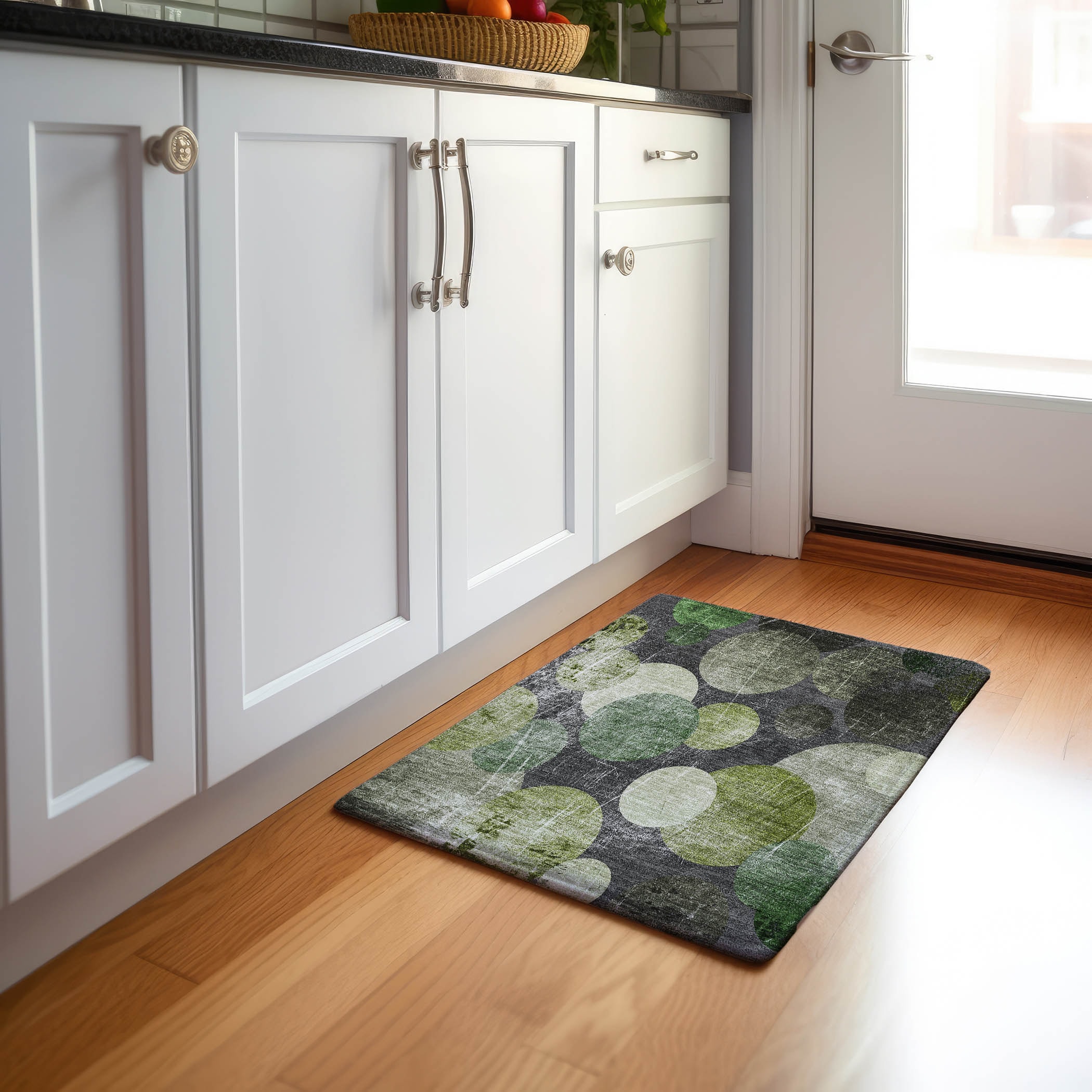 Addison Rugs AMF558TE8RO Mayfield AMF558TE 8 x 8 (ft) Loomed Polyester Teal Round Indoor Geometric Machine washable Area rug