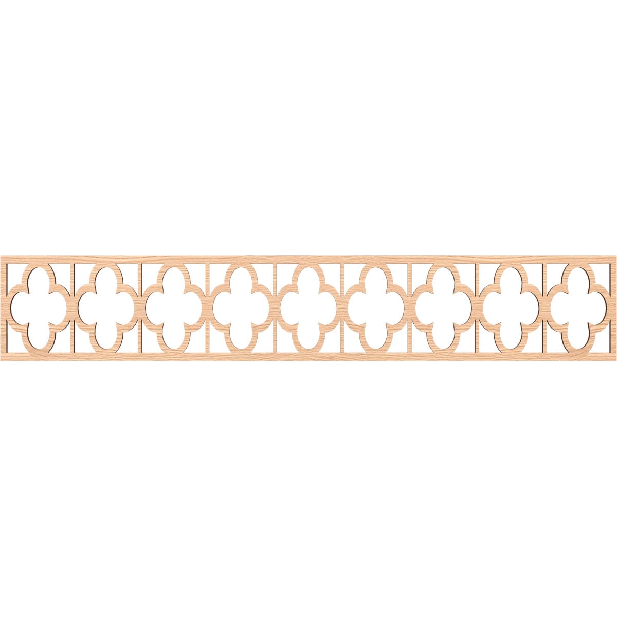 Ekena Millwork MLDA08X46WDLRO Woodall Fretwork Flat Trim 8-in x 3.89-ft Red Oak Brown Unfinished 2157124 Pierced Wall Panel Moulding