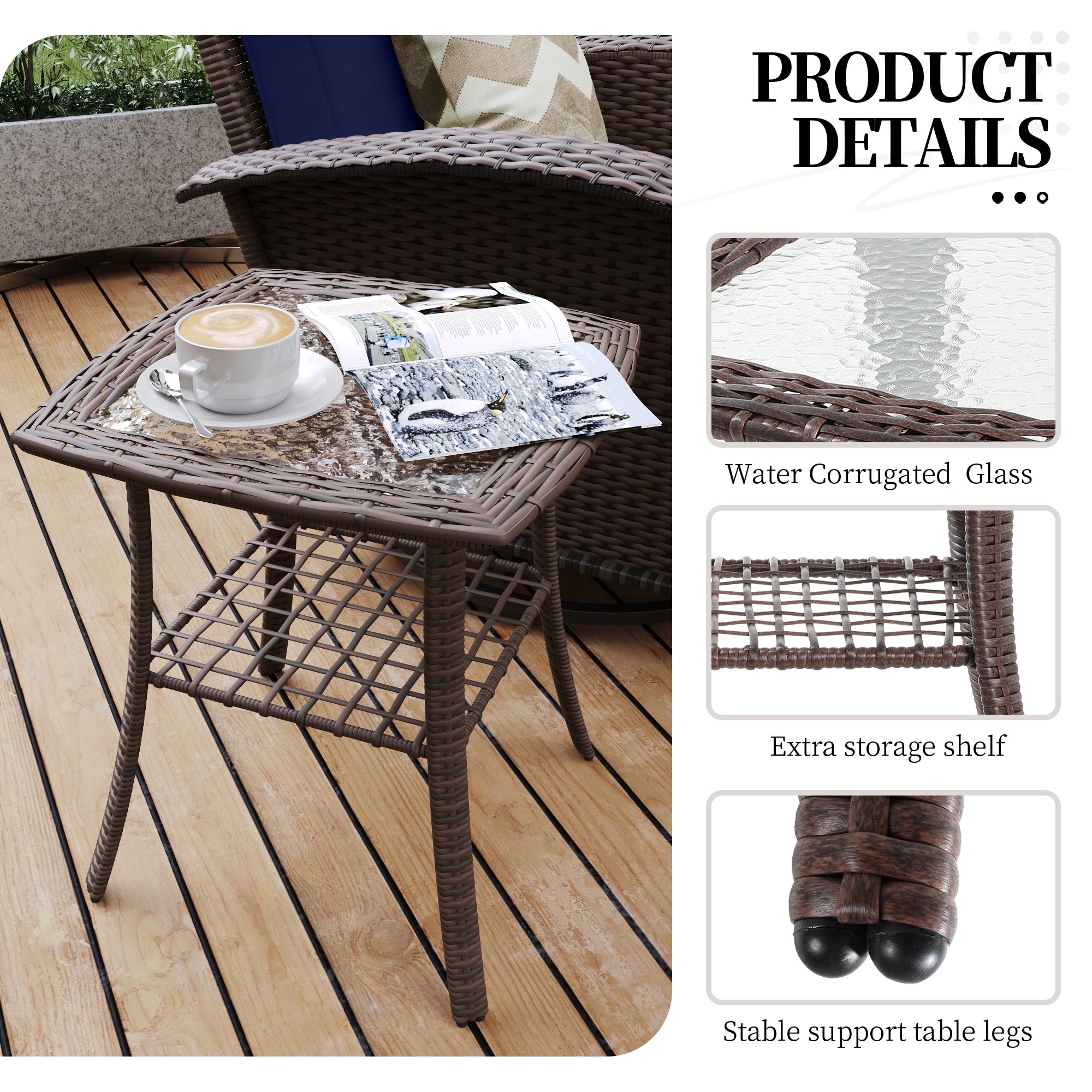 UPHA Y11BR-NAVYBLUE Patio-Conversation-Sets - View #8