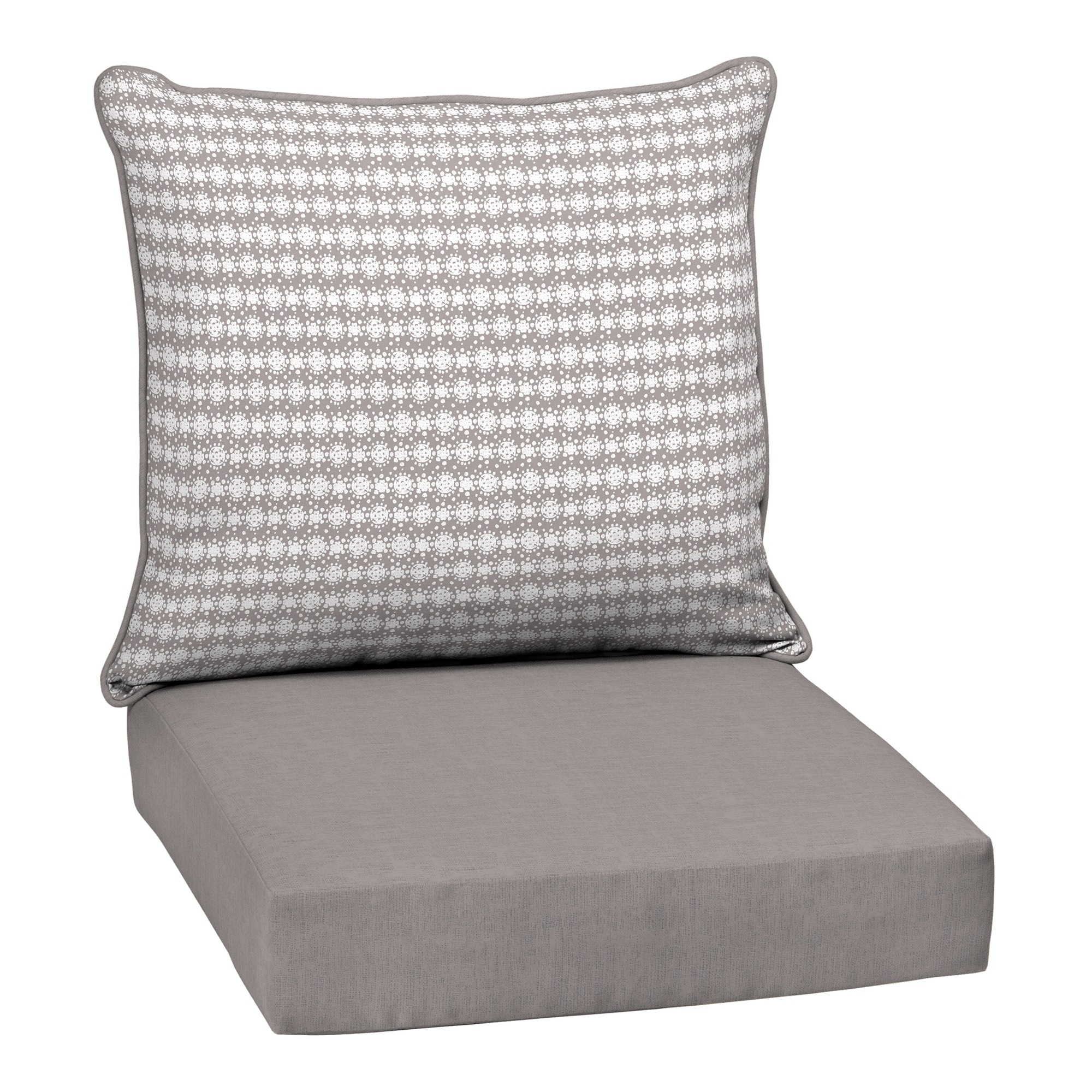 Style Selections 24 in x 24 in Galena Block Print Deep Seat Patio Chair Cushion in the Patio Furniture Cushions department at Lowes