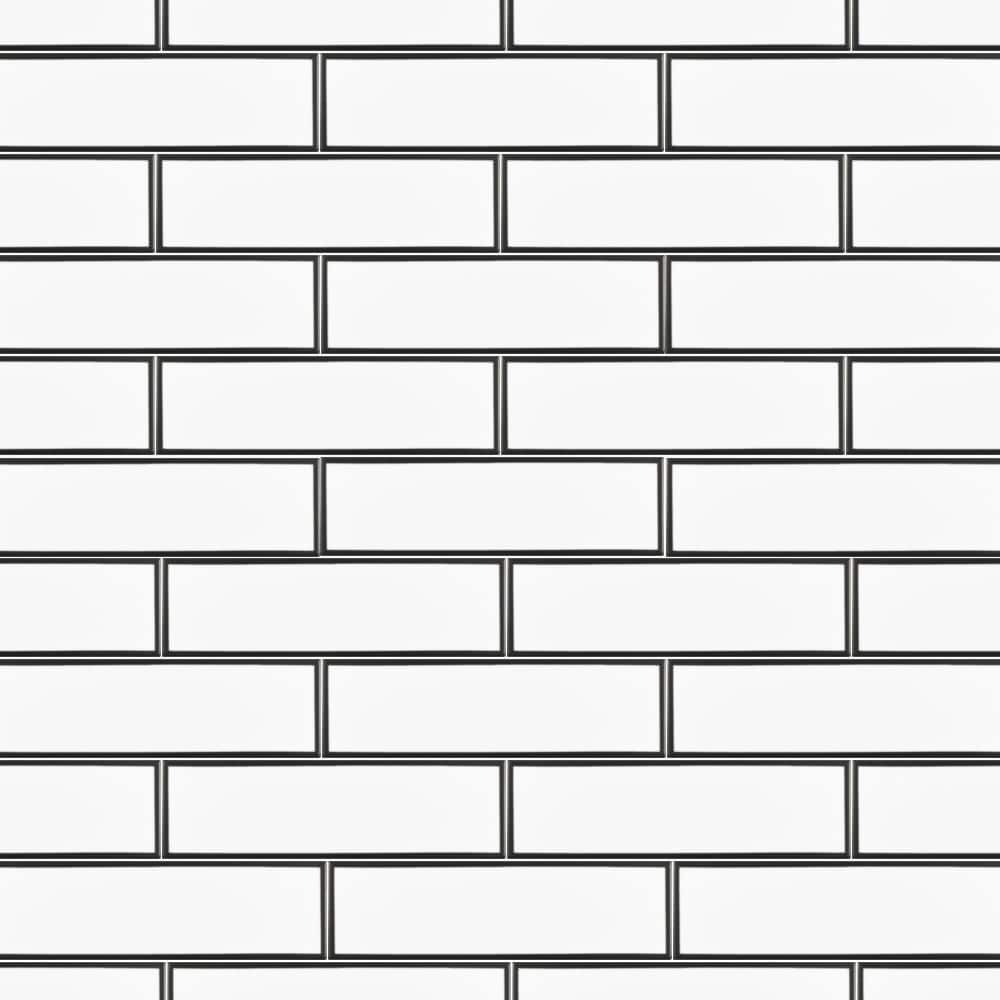 Boutique Ceramic LW2007014 Loft Ridge Black White 3-in x 9-in Matte Ceramic Subway Standard Wall Tile ( 0.178-sq ft Piece )