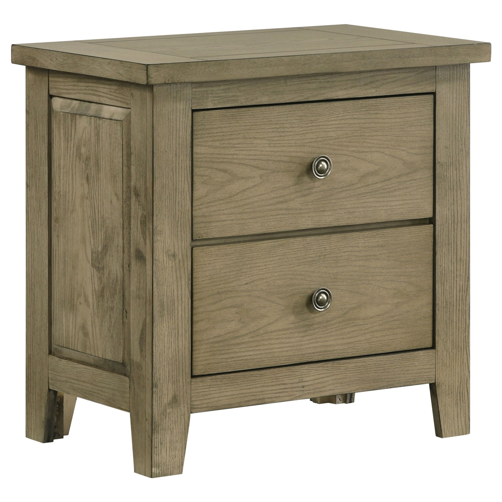 CHITA Oak Transitional Nightstand with 2 Storage Drawers and No ...