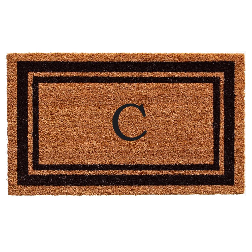 Callowaymills 152961830C 18-in x 30-in Natural/Black Coir/Vinyl Non-Slip Grip Indoor or outdoor Decorative Door Mat