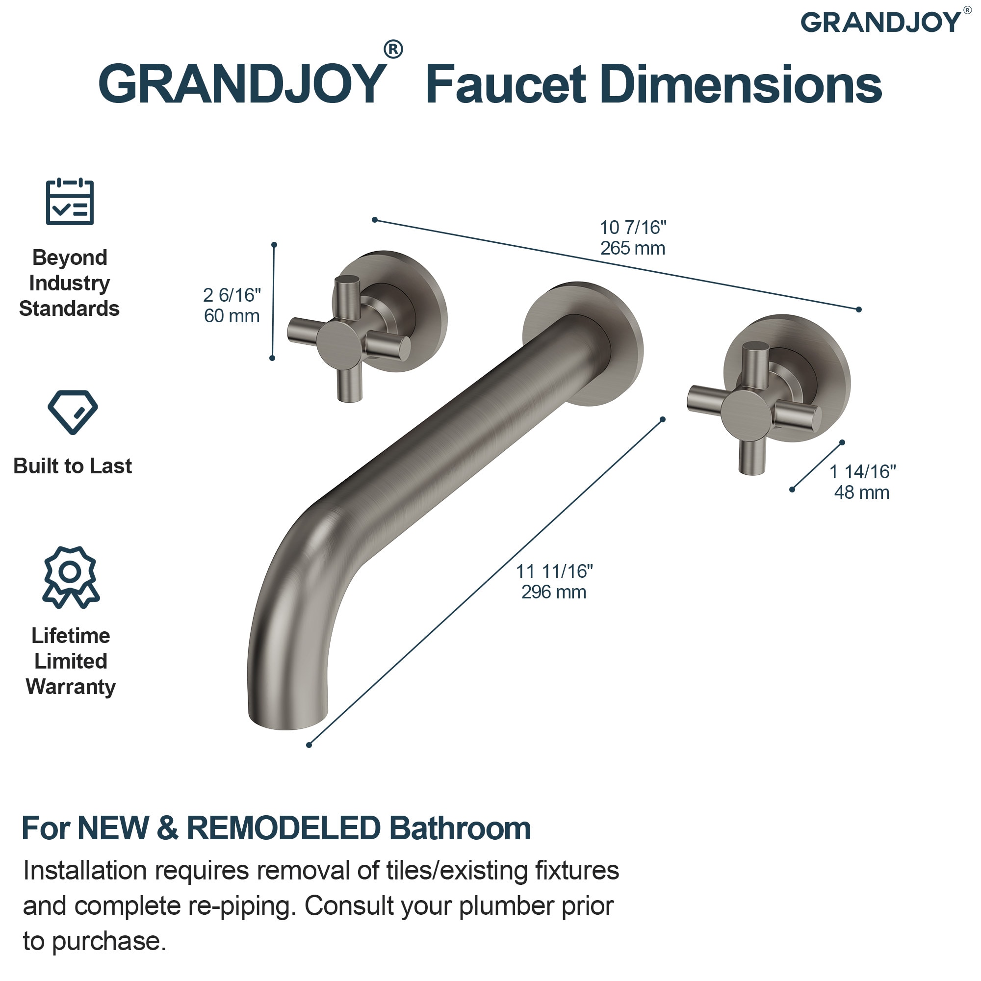 GRANDJOY SGF11GJ-07BN Roman-Tub-Faucets - View #12
