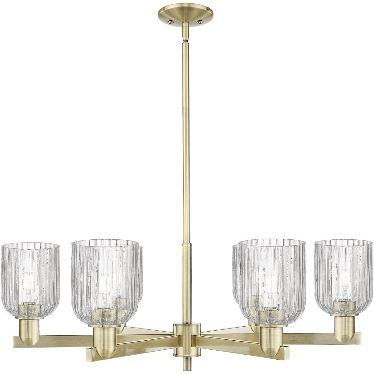 Innovations Lighting -  716-6CR-AB-G559-5CL Bridal Veil Chandelier Antique Brass