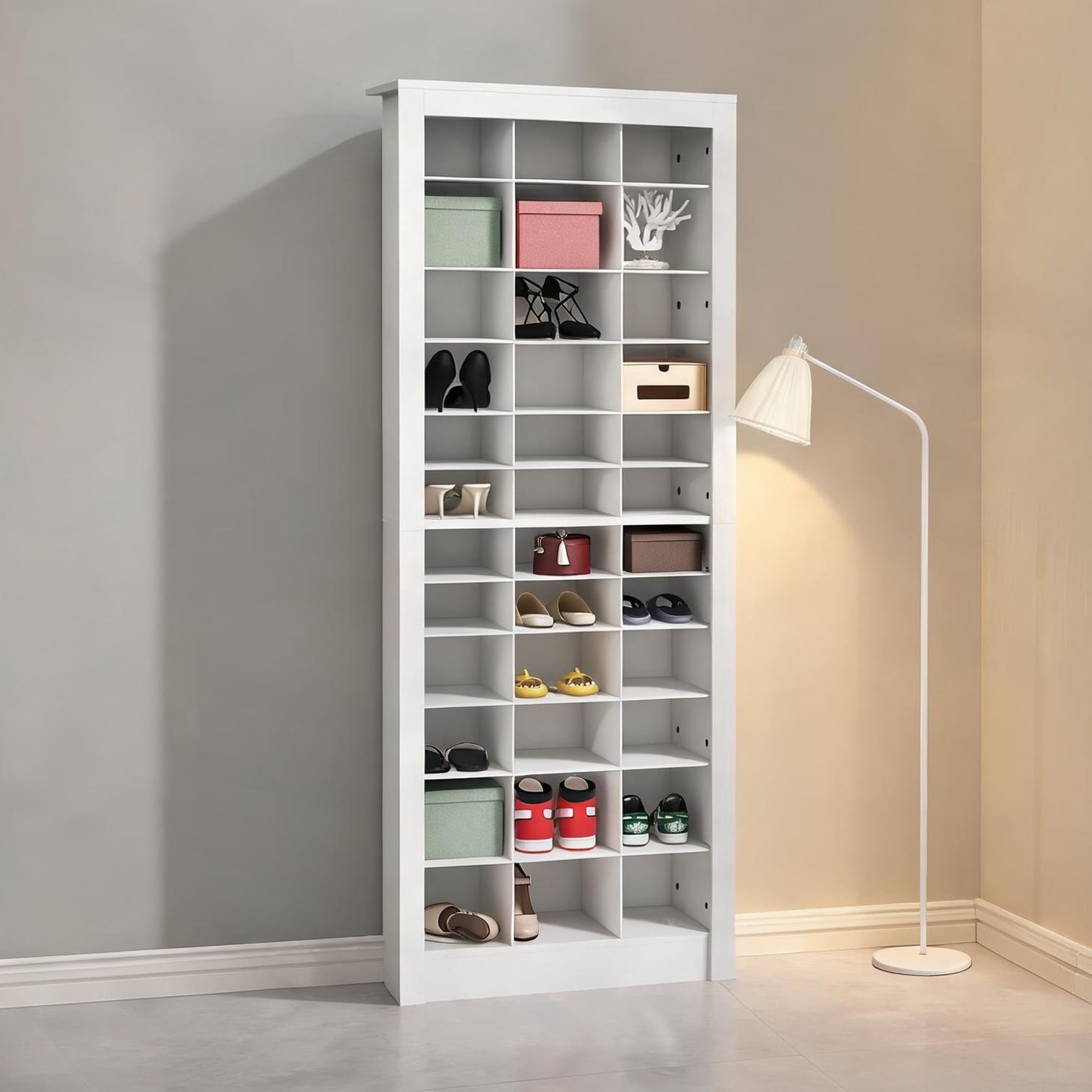 SunJet Cabinet with White Particleboard Storage and Shelving 26.5 x 12.5 x 70.8 in