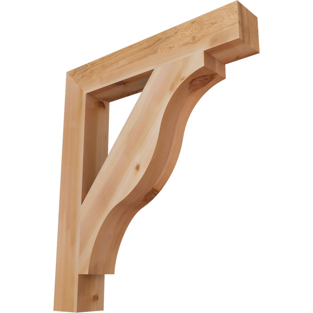 Ekena Millwork BKT06X38X44FST05SWR Funston Block Smooth 5-1/2-in x 38-in x 44-in Western red cedar Brown Wood Standard bracket